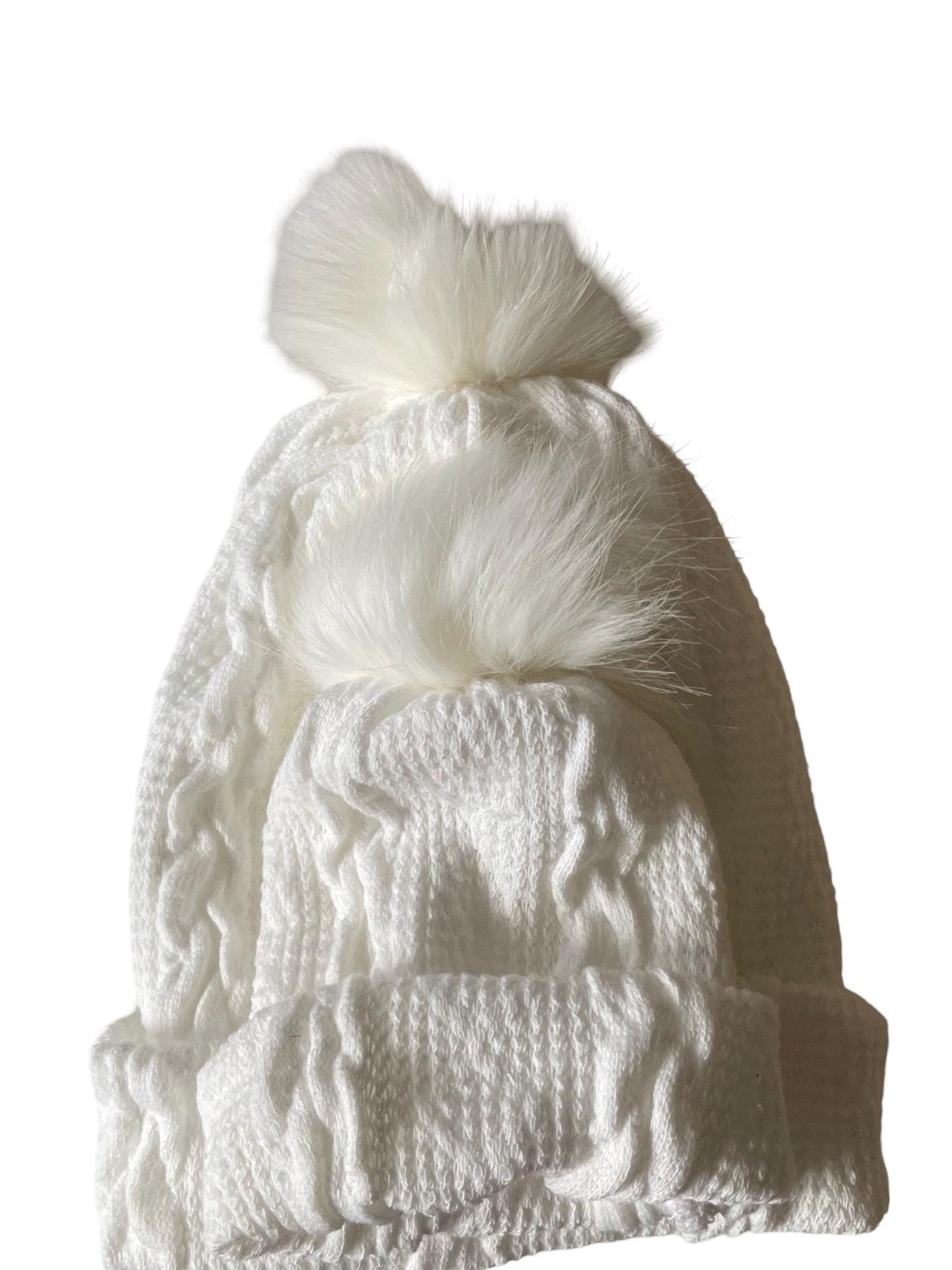 Matching Mommy & Me Pom Pom Toques | Soft Knit Winter Beanies for Mama & Baby