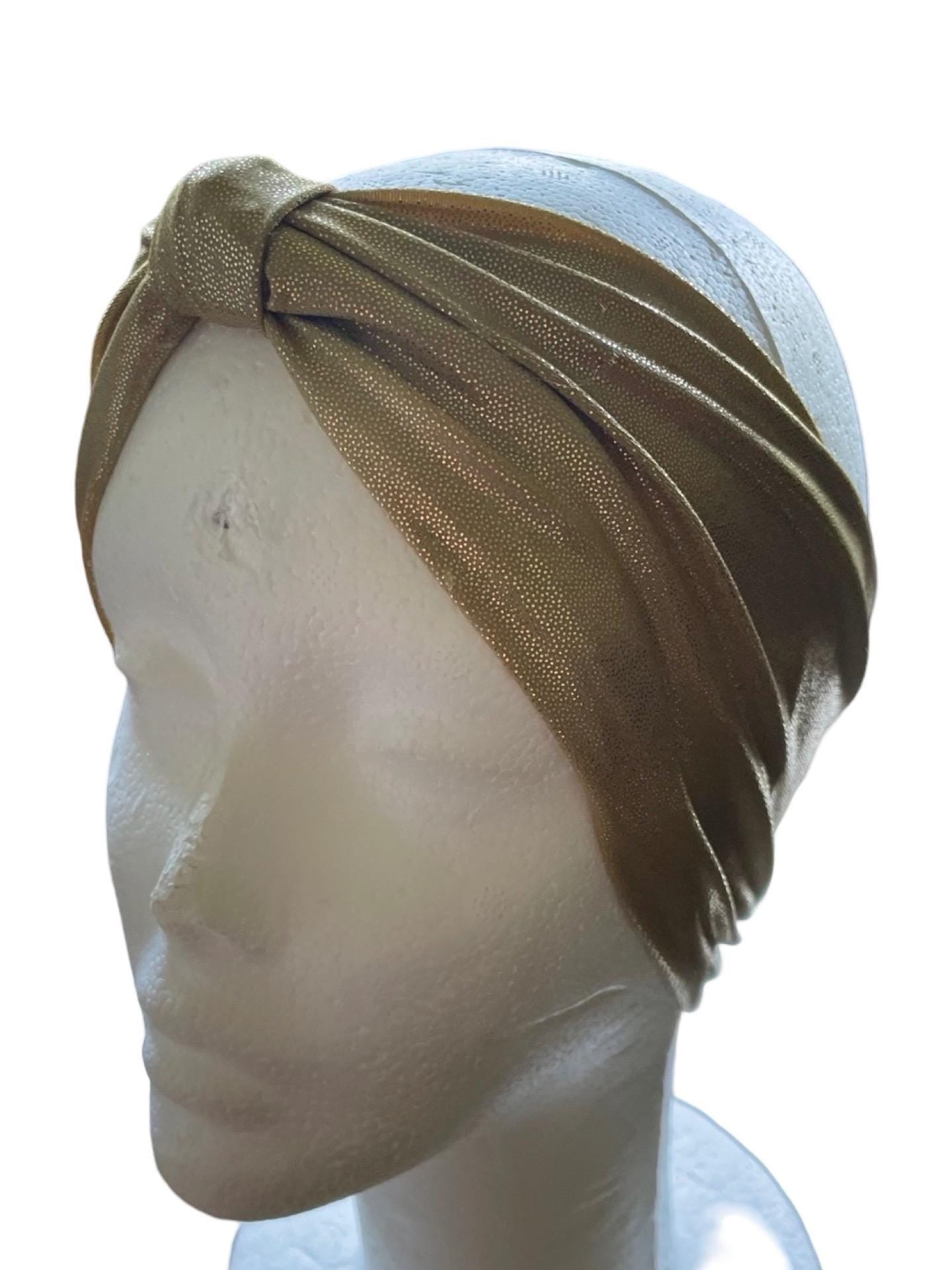 Goddess Knotted Headband | Gold | headwrap | gold sparkle Fabric | Goddess wide hair | Gold knotted wide woman headband- hair accessories