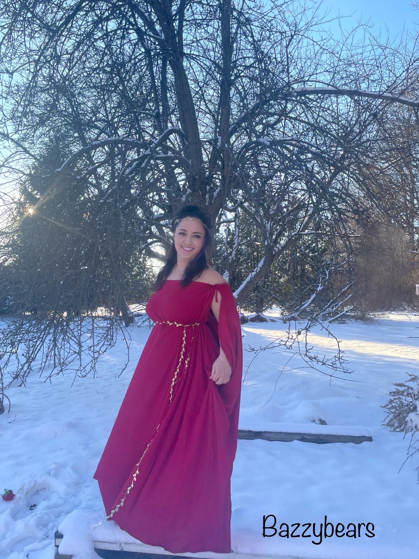 Womens Greek chiffon Tunic Ancient World Peplos Chiton Historical Costume Maternity Bump Photography Maternity Dress Photography prop