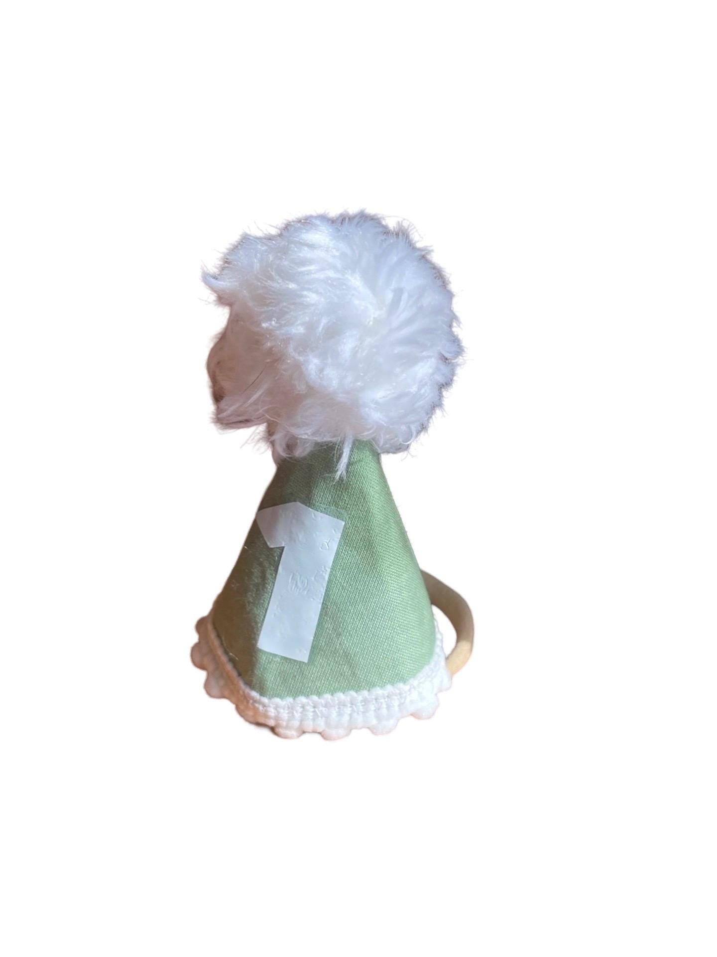 MINI Hats party in fabric. Unisex and reusable. Pointed hat and wool tassel. Birthday hat, Party Shop. party items. First birthday hat.
