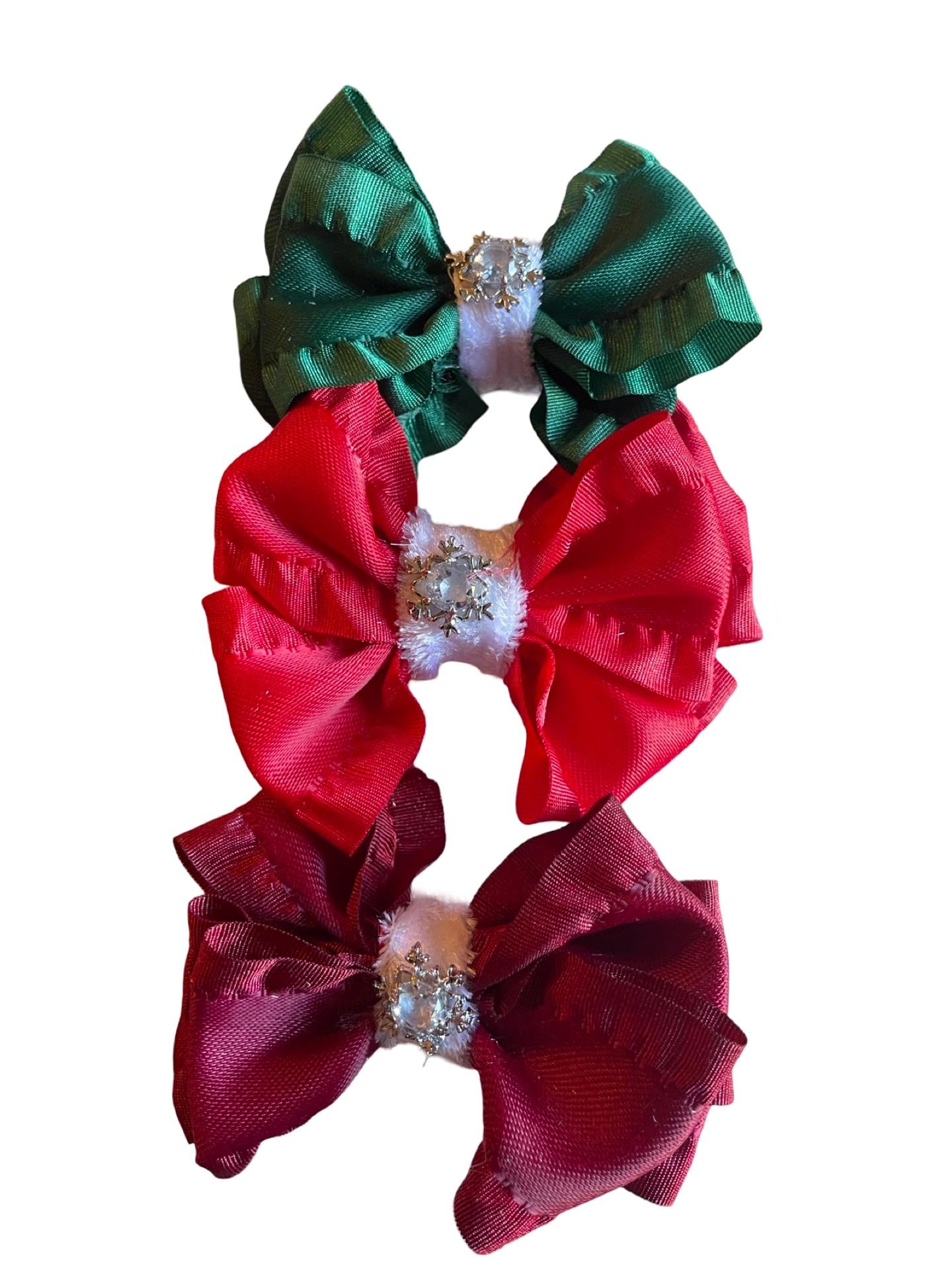 Baby Girl Christmas Headband, Christmas Toddler Hair Clips, Red Ribbon Bow Headband, Burgundy Hair Bows, Toddler Hair Bows, Newborn Headband