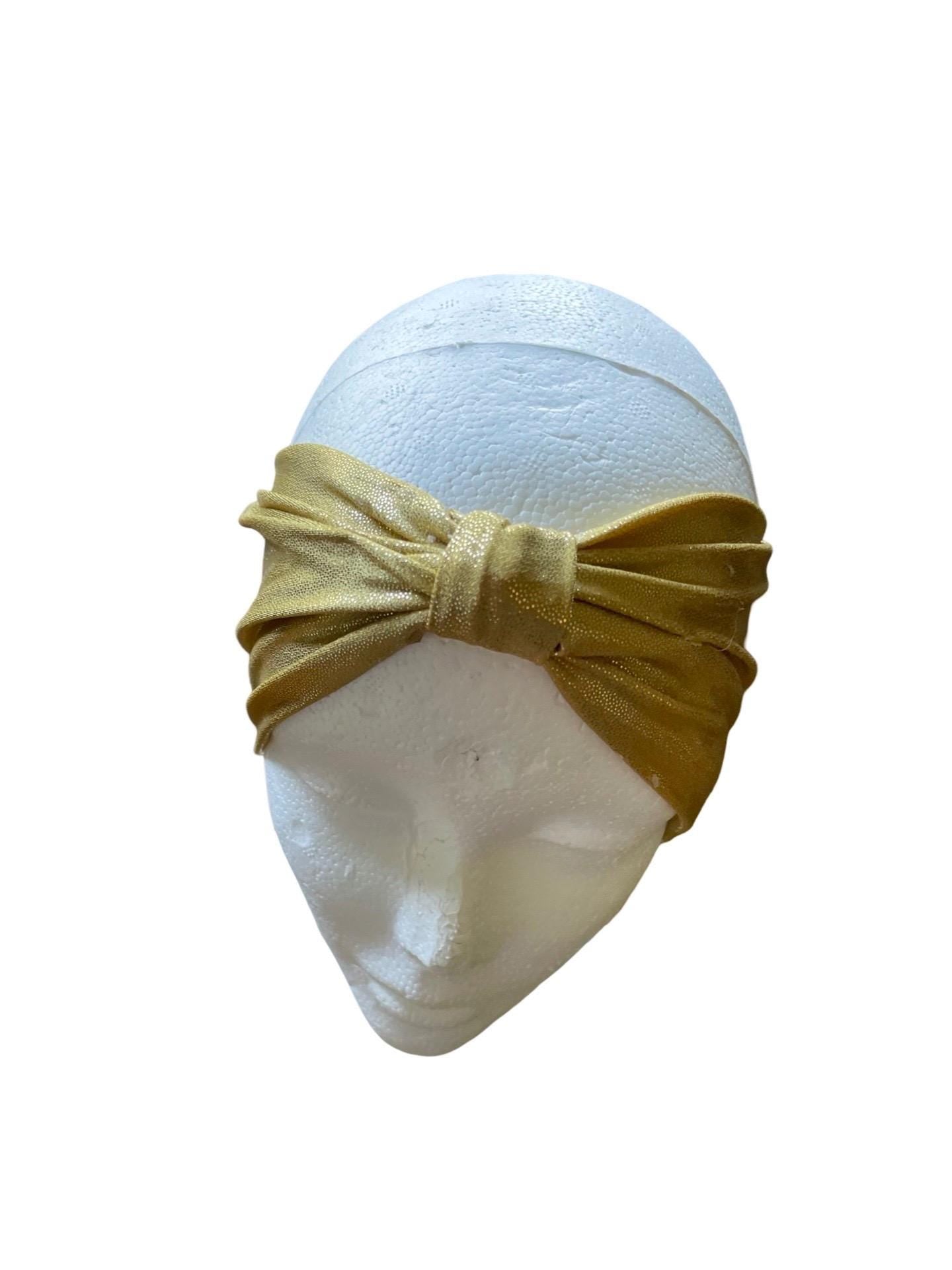 Goddess Knotted Headband | Gold | headwrap | gold sparkle Fabric | Goddess wide hair | Gold knotted wide woman headband- hair accessories