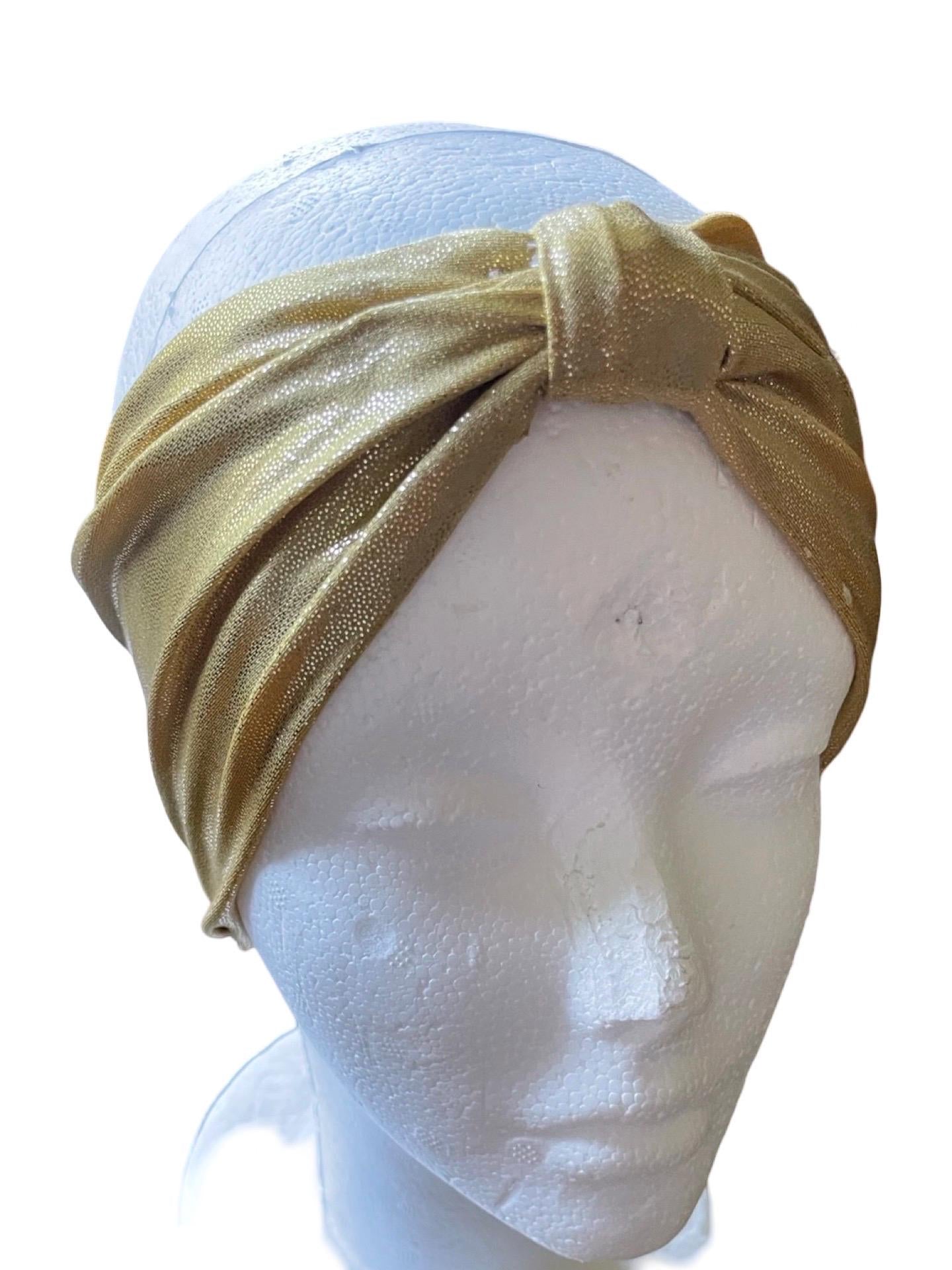 Goddess Knotted Headband | Gold | headwrap | gold sparkle Fabric | Goddess wide hair | Gold knotted wide woman headband- hair accessories