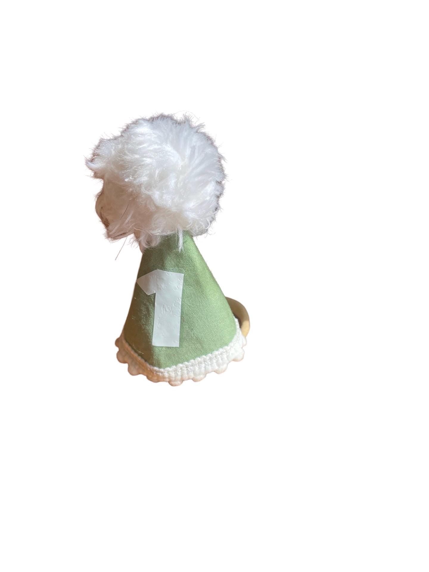 MINI Hats party in fabric. Unisex and reusable. Pointed hat and wool tassel. Birthday hat, Party Shop. party items. First birthday hat.