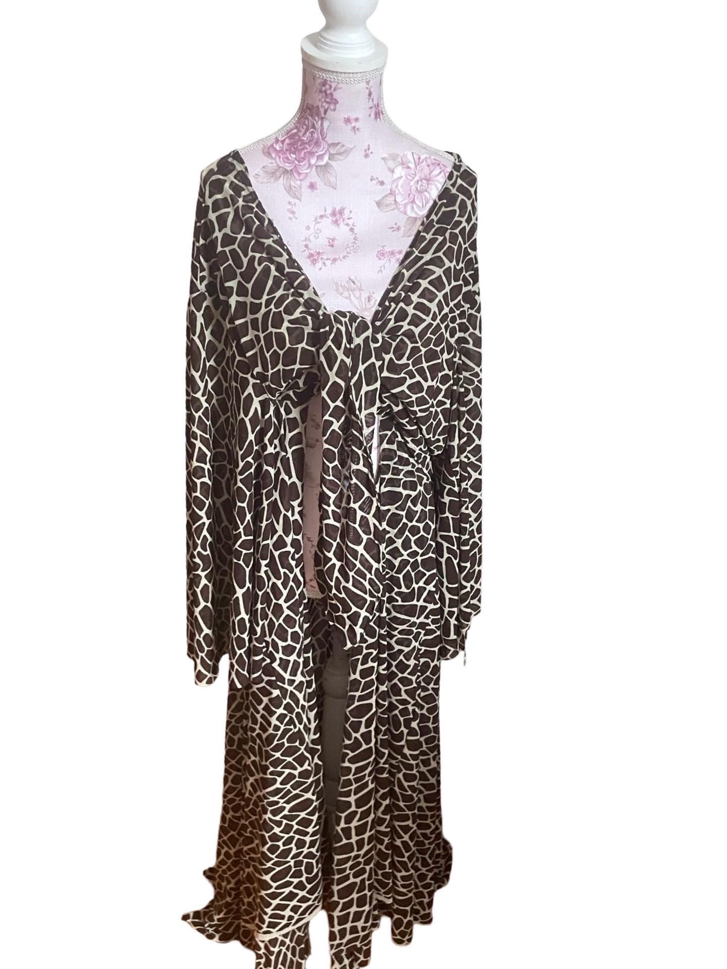 Kaftan Mesh Dress, Sheer Summer Dress, Lightweight Beach Cover Up Animal Print, Pool Party Maxi Dress, Boho Beachwear, Holiday Dress