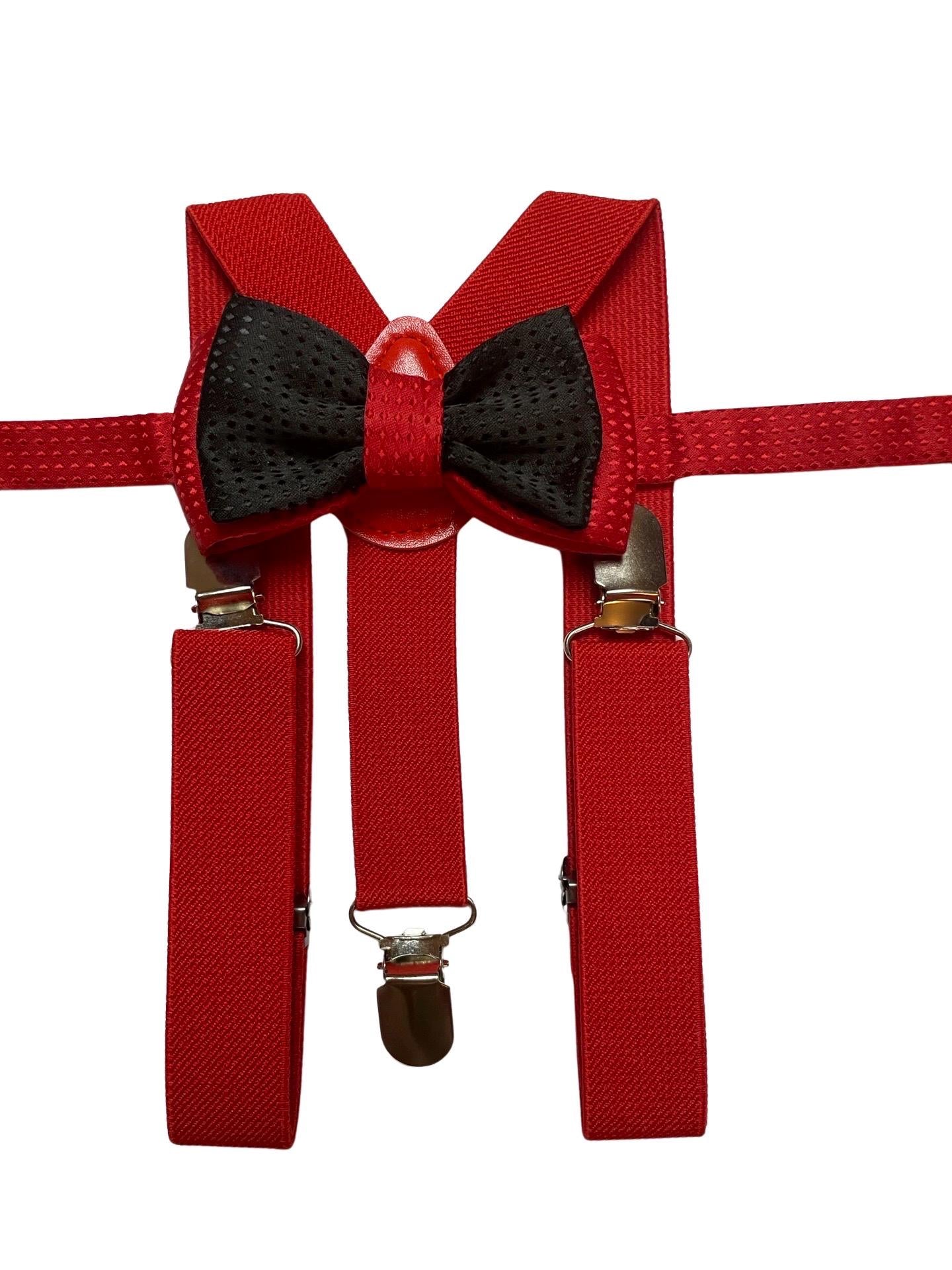 Red Bow Tie & Red Suspender Set, Valentines Day Bow Tie, Red Bowtie, Red Bow Tie Set, Red Suspenders, Valentines Day Photo Prop, Christmas