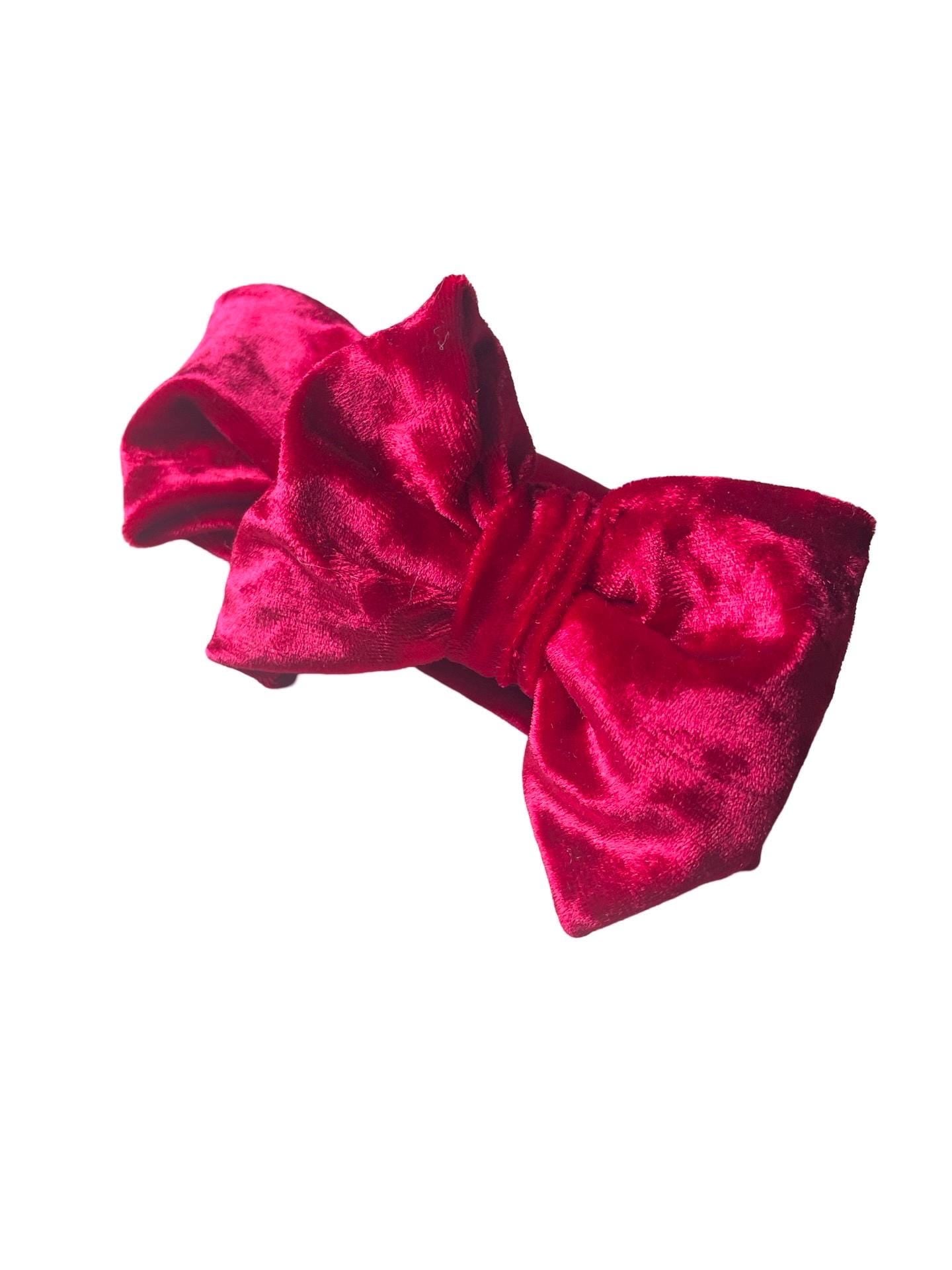 Red velvet headband, bow headband, adult headband, fashion headband, festival headband, hair accessories, Christmas headband, choose colour