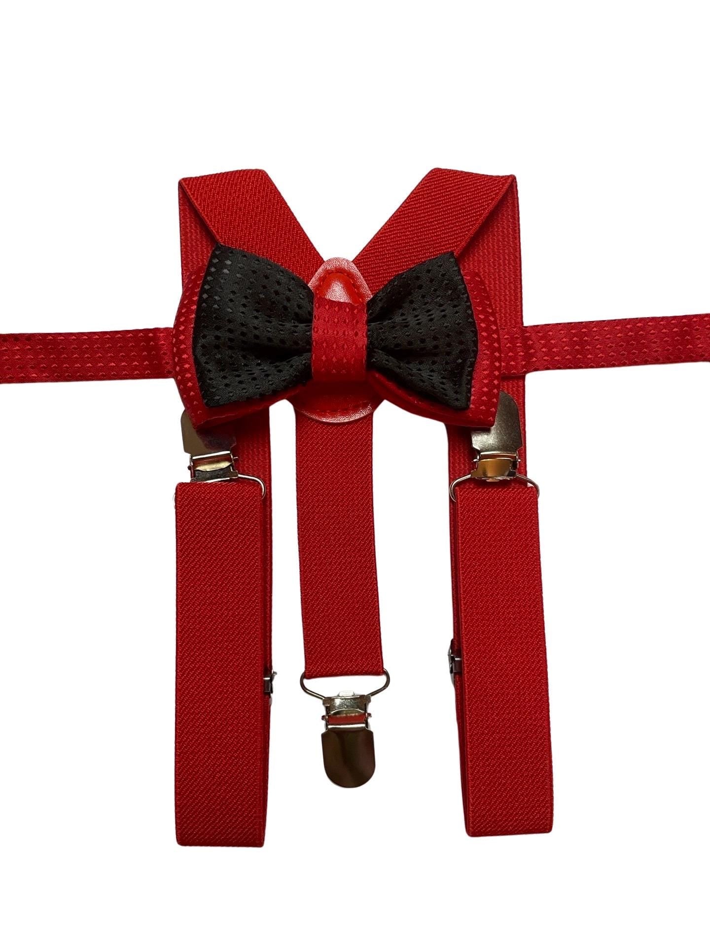 Red Bow Tie & Red Suspender Set, Valentines Day Bow Tie, Red Bowtie, Red Bow Tie Set, Red Suspenders, Valentines Day Photo Prop, Christmas