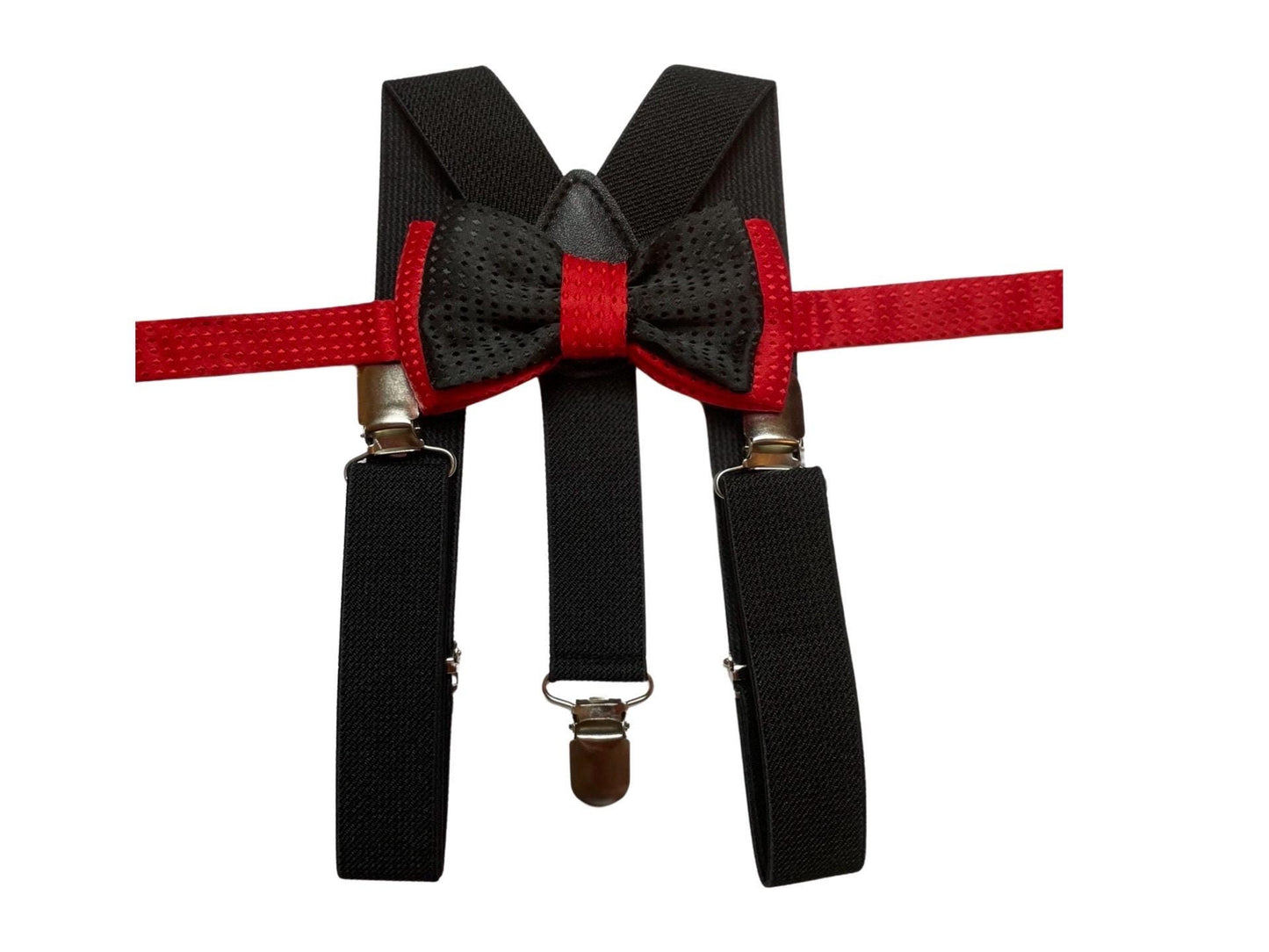 Black Bow Tie & Black Suspender Set --- PERFECT for Ring Bearer Outfit, Page Boy Outfit, Black Bow Tie, Cake Smash, Boy Gift,Fall Wedding