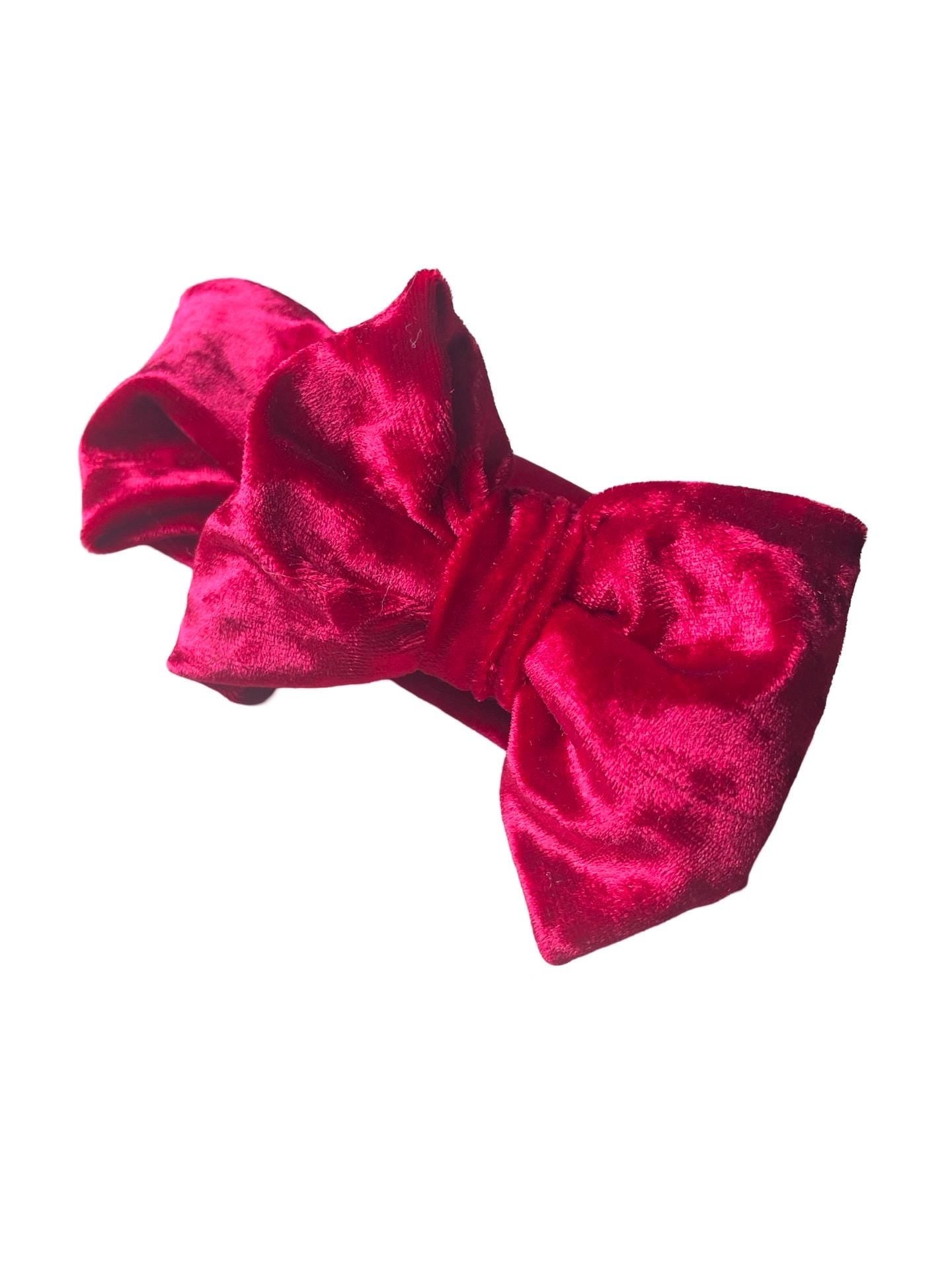 Red velvet headband, bow headband, adult headband, fashion headband, festival headband, hair accessories, Christmas headband, choose colour