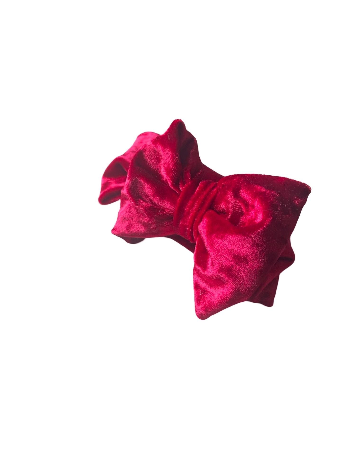 Red velvet headband, bow headband, adult headband, fashion headband, festival headband, hair accessories, Christmas headband, choose colour