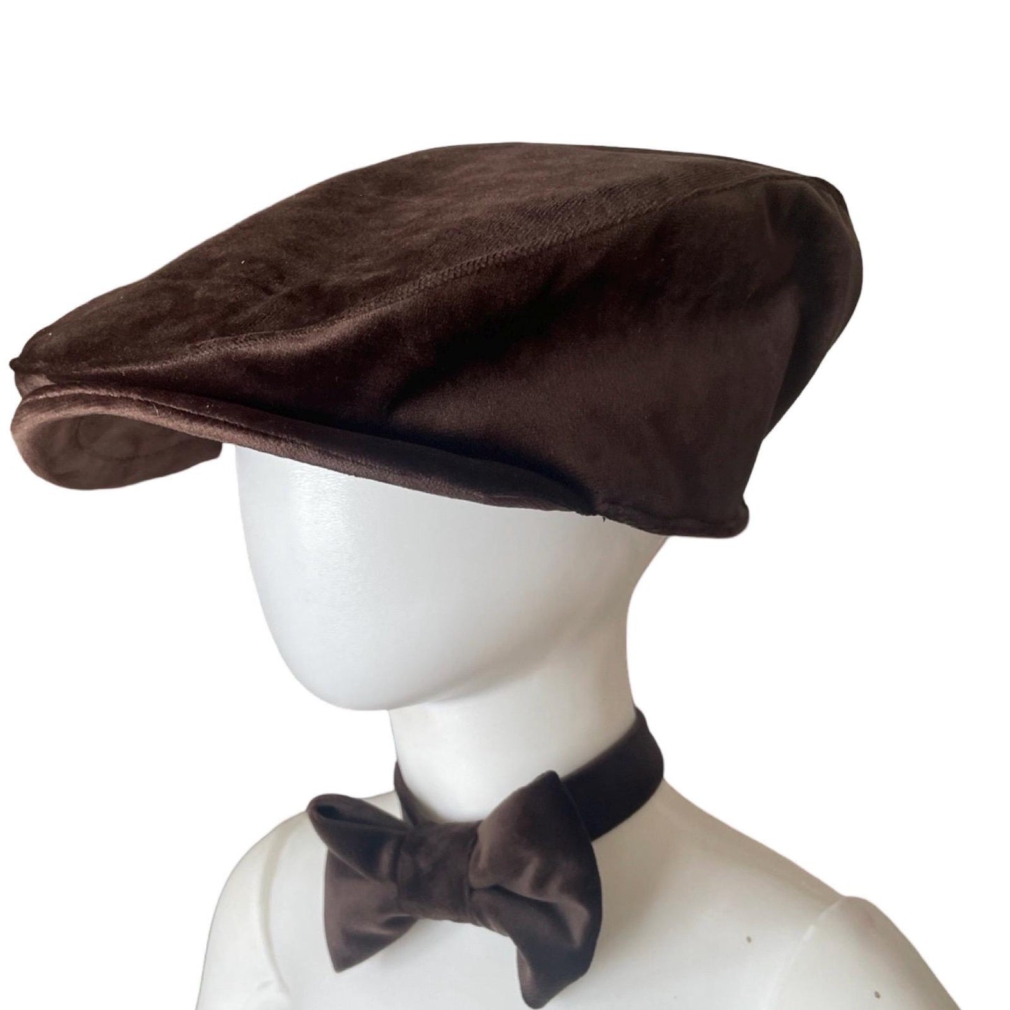 Brown Velvet Flat Cap,Ascot ivy,Cabbie Hat,Newsboy Cap,Velvet cap,Irish flat cap, Duckbill Cap,Peaky Blinders Hat,Fathers Day Gift