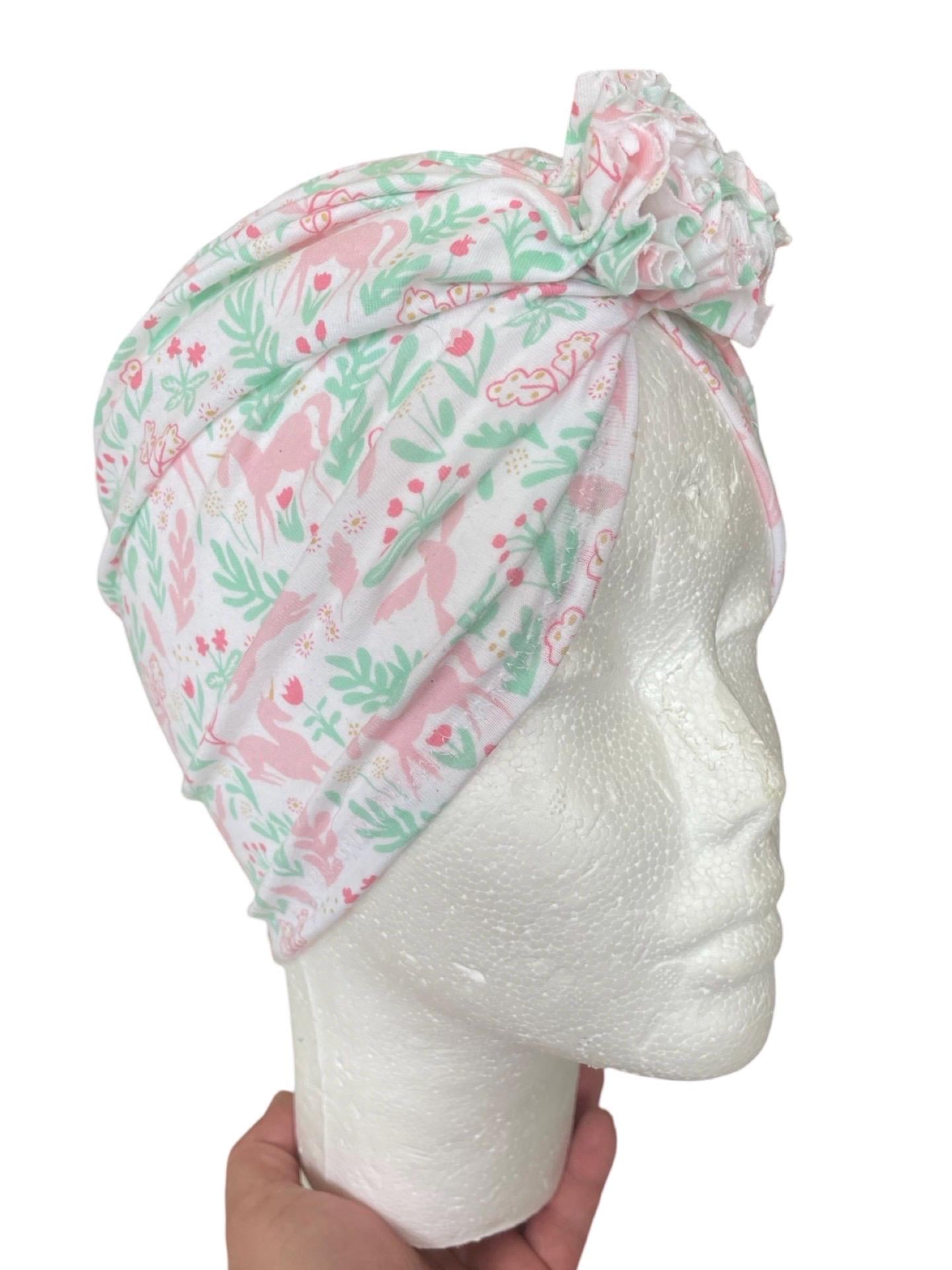 Unicorn Turban Ruffle Hat – Baby Girl Headwrap
