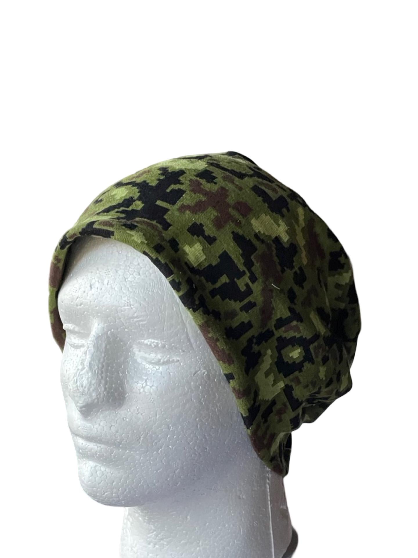 Camo Beanie, Camo Hat Custom, Slouchy Beanie Hat, Gender Neutral Fathers day Gift, Handmade Clothing for Kids and adults, interlocking brick