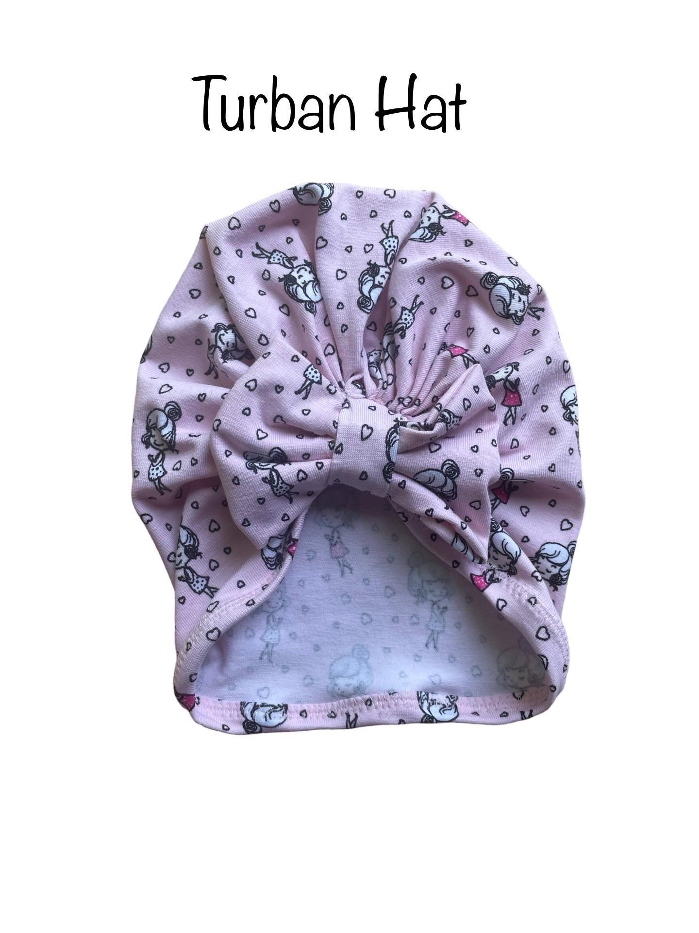 Baby Turban Hat with Bow – Pink Baby Girl Headwrap | Newborn Infant Toddler Hat | Cute Baby Shower Gift