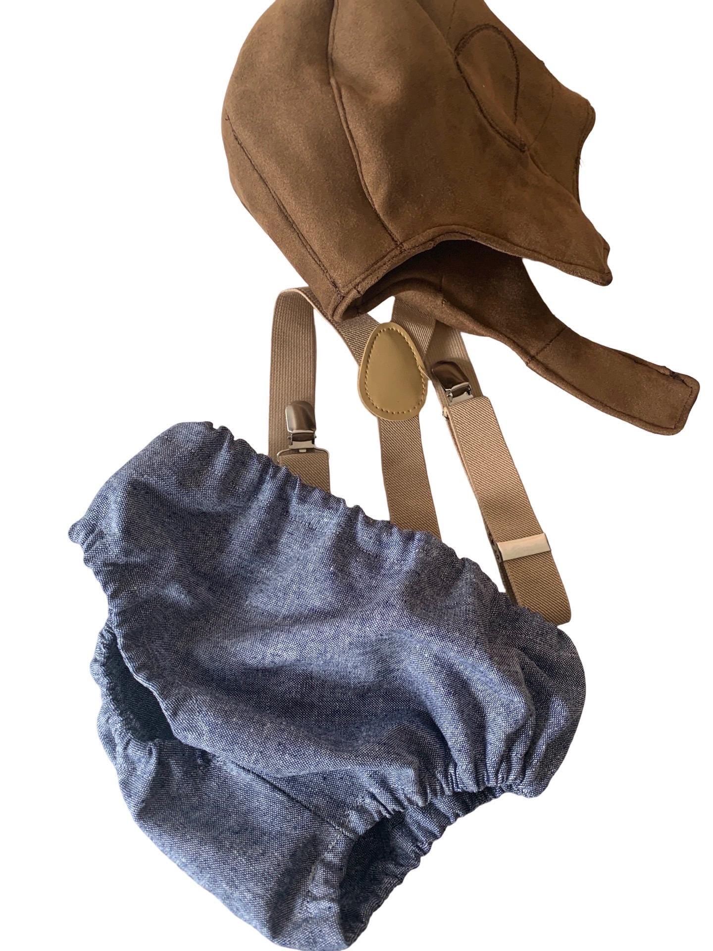 Aviator pilot sitter set - baby boy photo prop - baby clothes - vintage style - pilot cap - cake smash outfit - navy