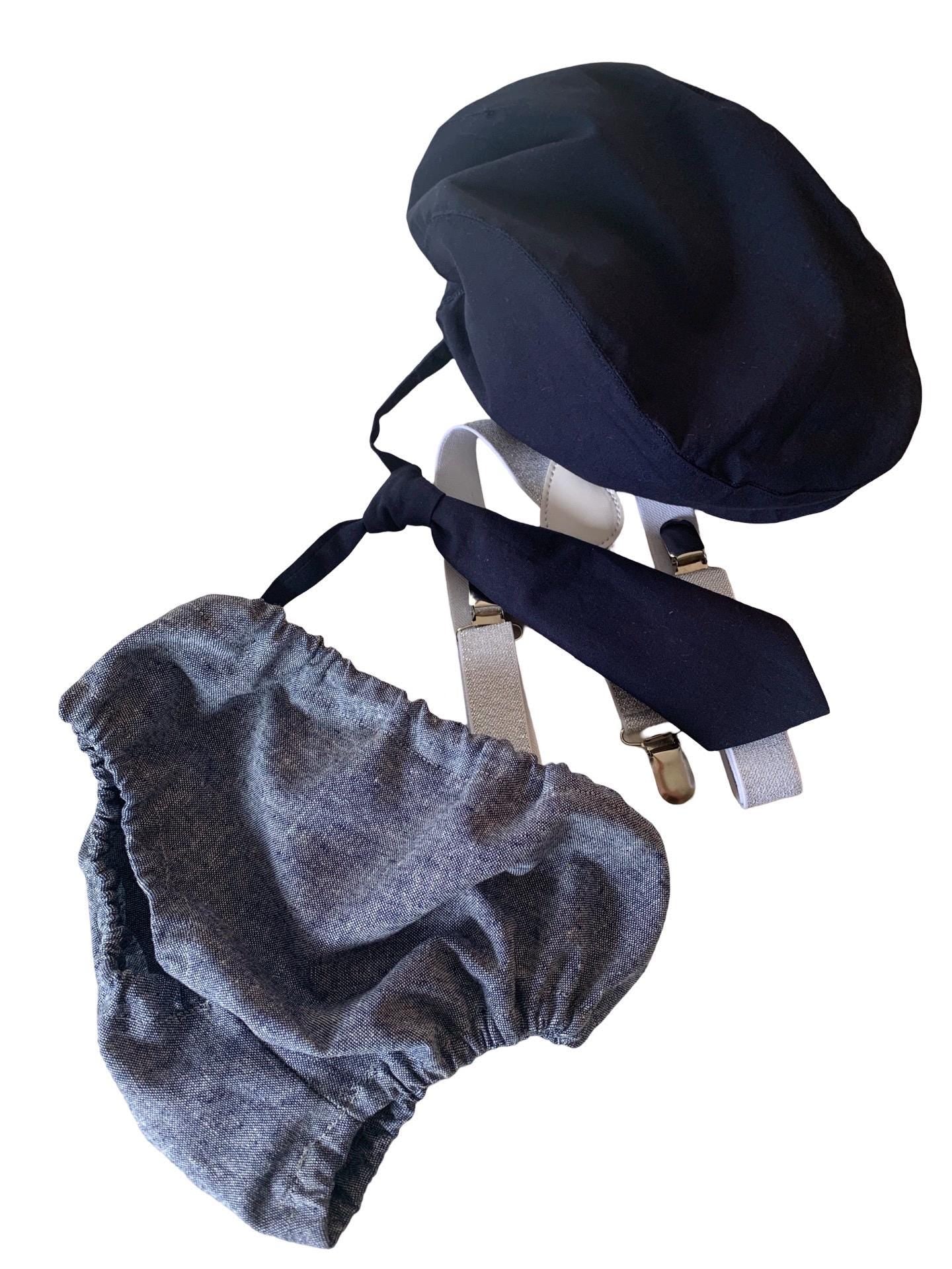 Navy Smash Cake Outfit Boy First Birthday super soft navy cotton Diaper Cover, navy Suspenders and navy bow tie 1st Birthday Photoshoot