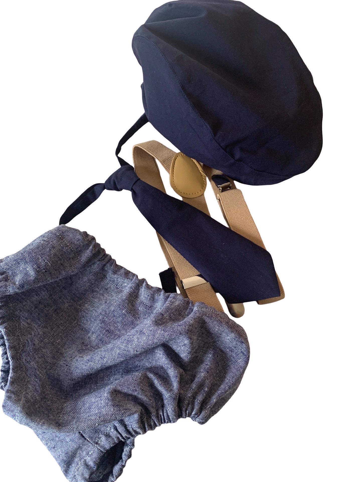Navy Smash Cake Outfit Boy First Birthday super soft navy cotton Diaper Cover, navy Suspenders and navy bow tie 1st Birthday Photoshoot