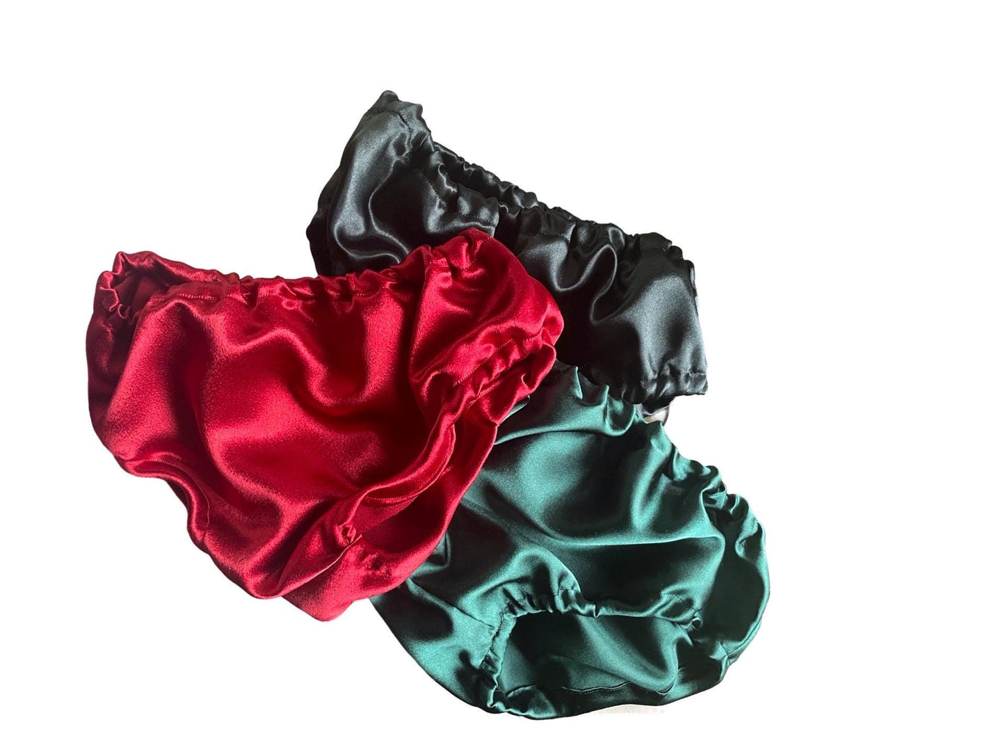 Christmas girl bloomers SET OF 3, satin bloomers, baby bloomers - satin fabric - satin diaper cover- plain diaper cover - satin bottoms