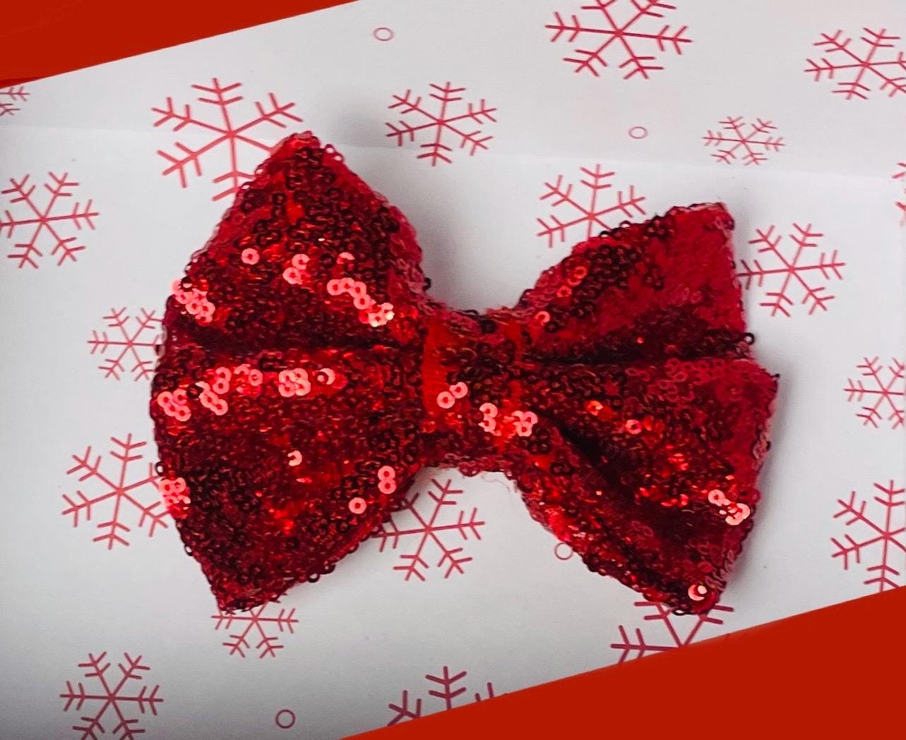 Baby bow headband, nylon headband, red headband, red bow, modern bow, Christmas bow, holiday bow