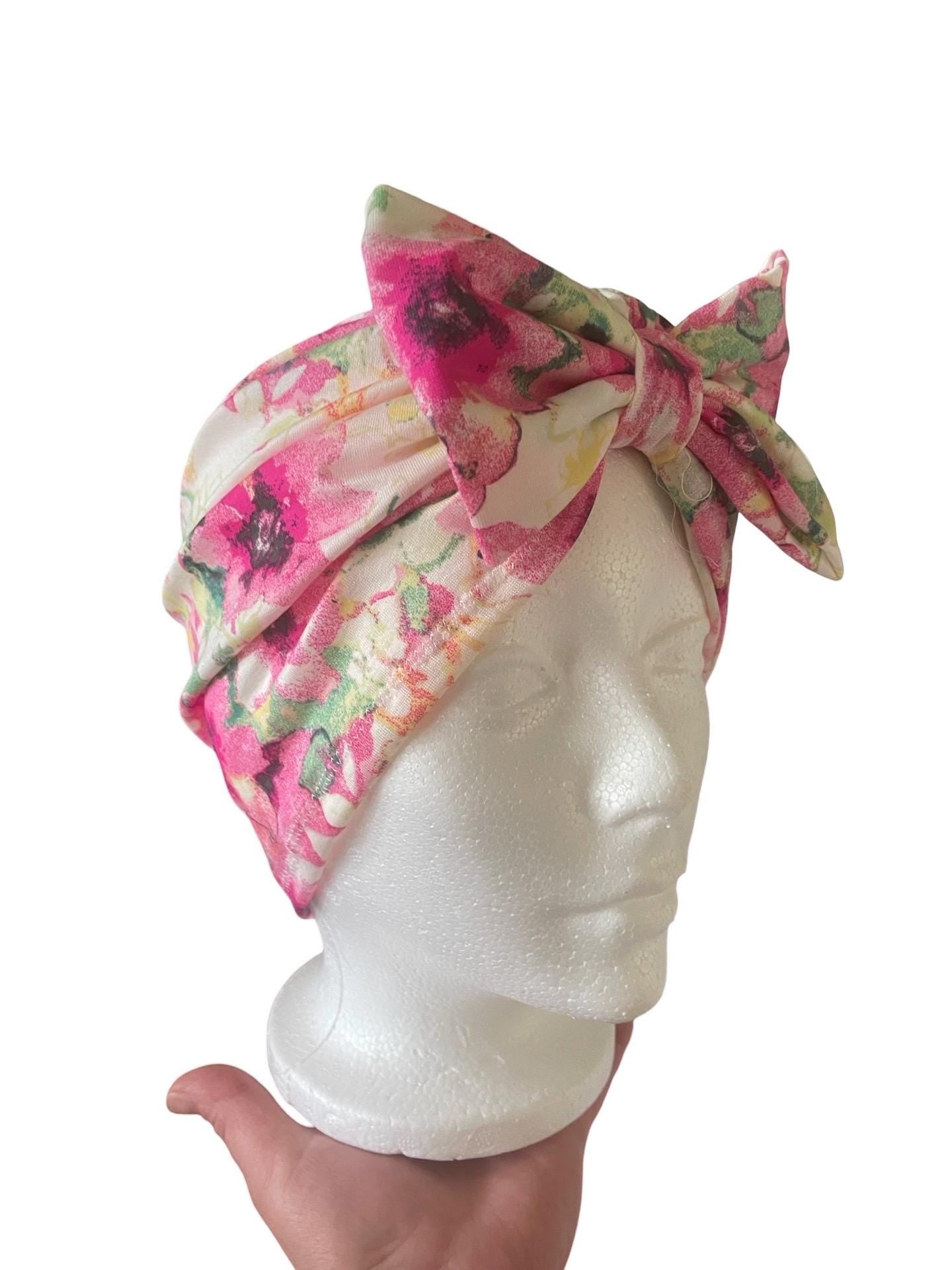 SUMMER Floral Turban |Headwrap|boho| chemo gift| bonnet | chemo hat |alopecia cap |pre tied