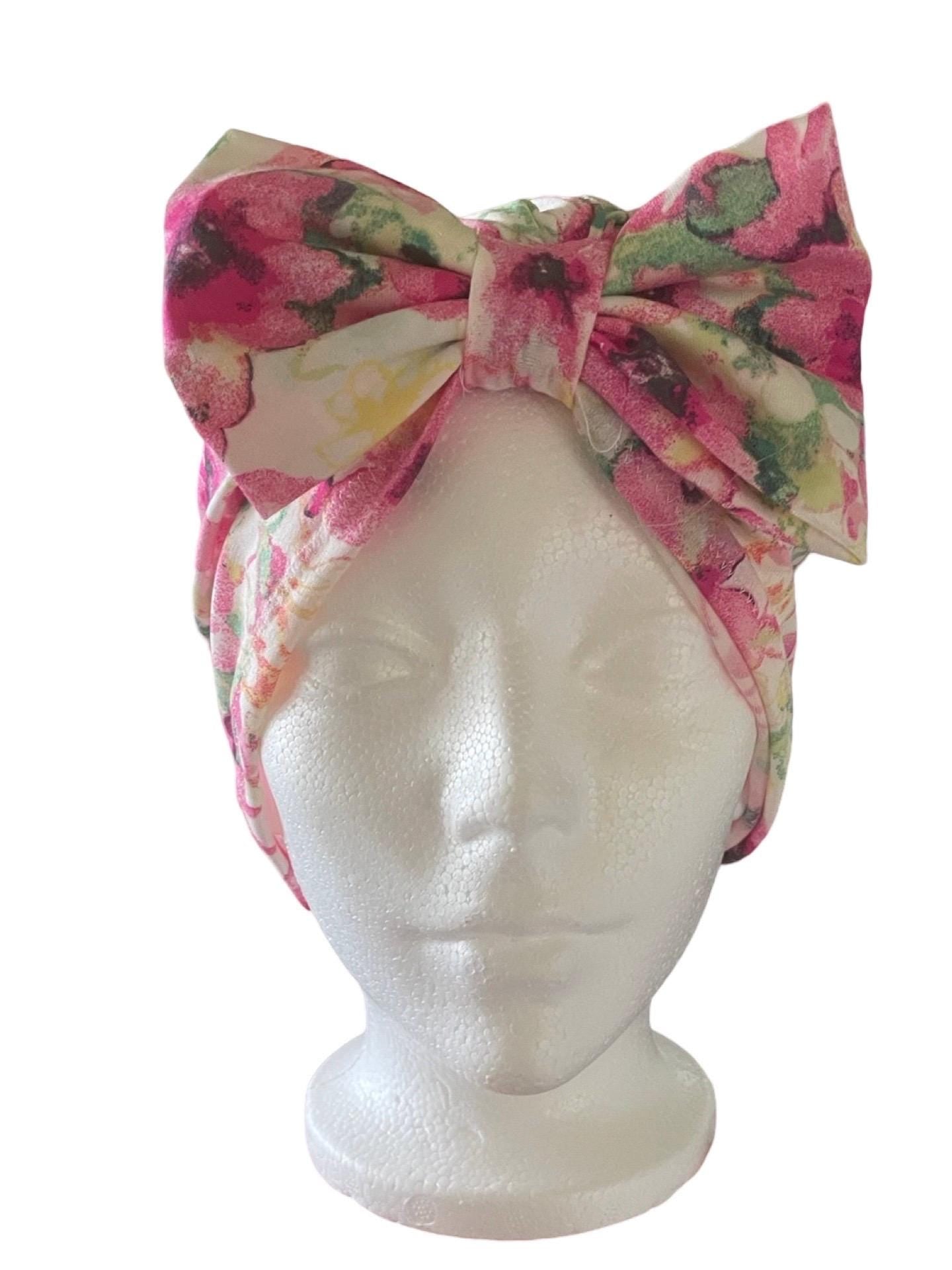 SUMMER Floral Turban |Headwrap|boho| chemo gift| bonnet | chemo hat |alopecia cap |pre tied