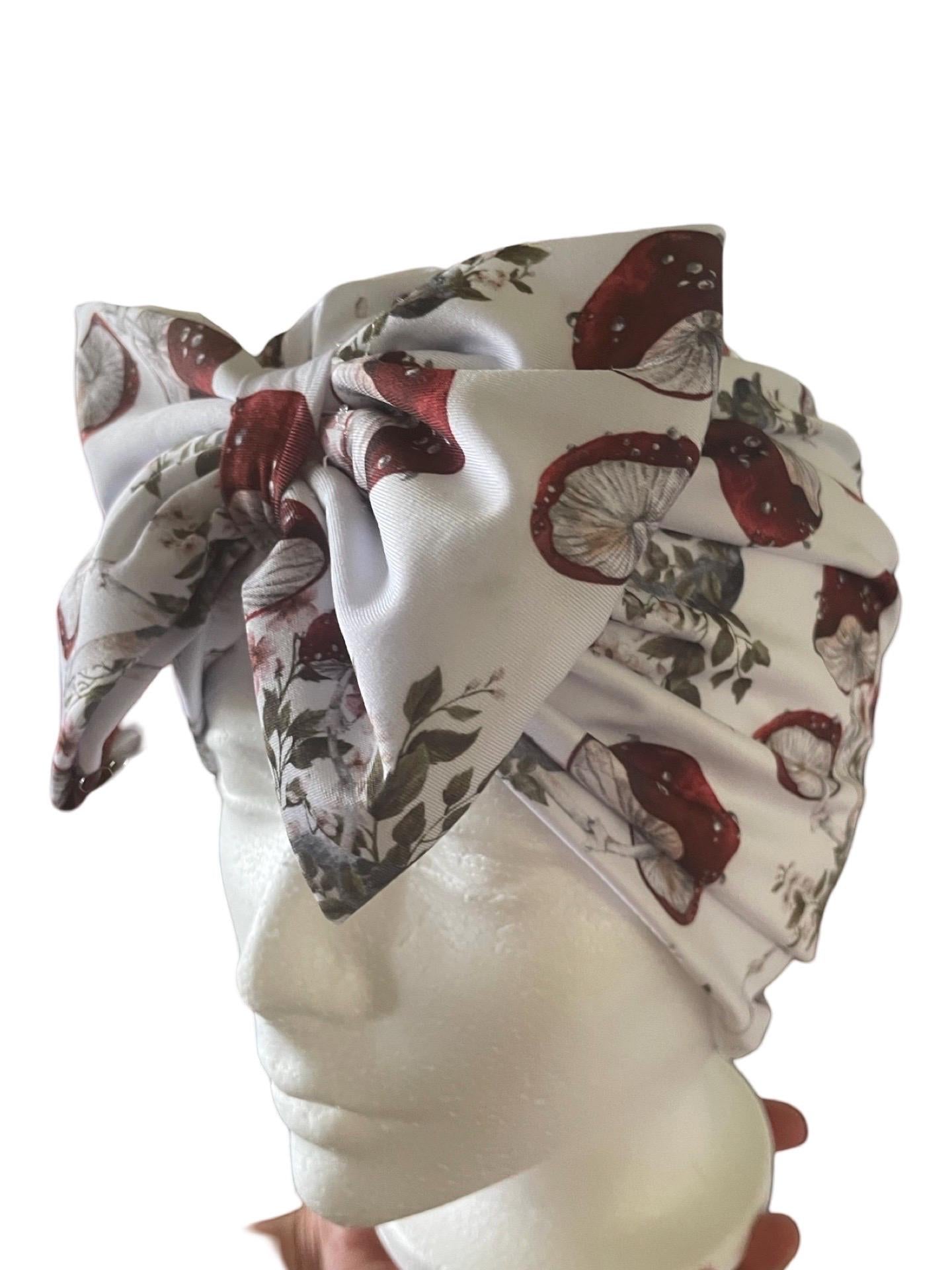 SUMMER Mushroom Turban |Headwrap|boho| chemo gift| bonnet | chemo hat |alopecia cap |pre tied