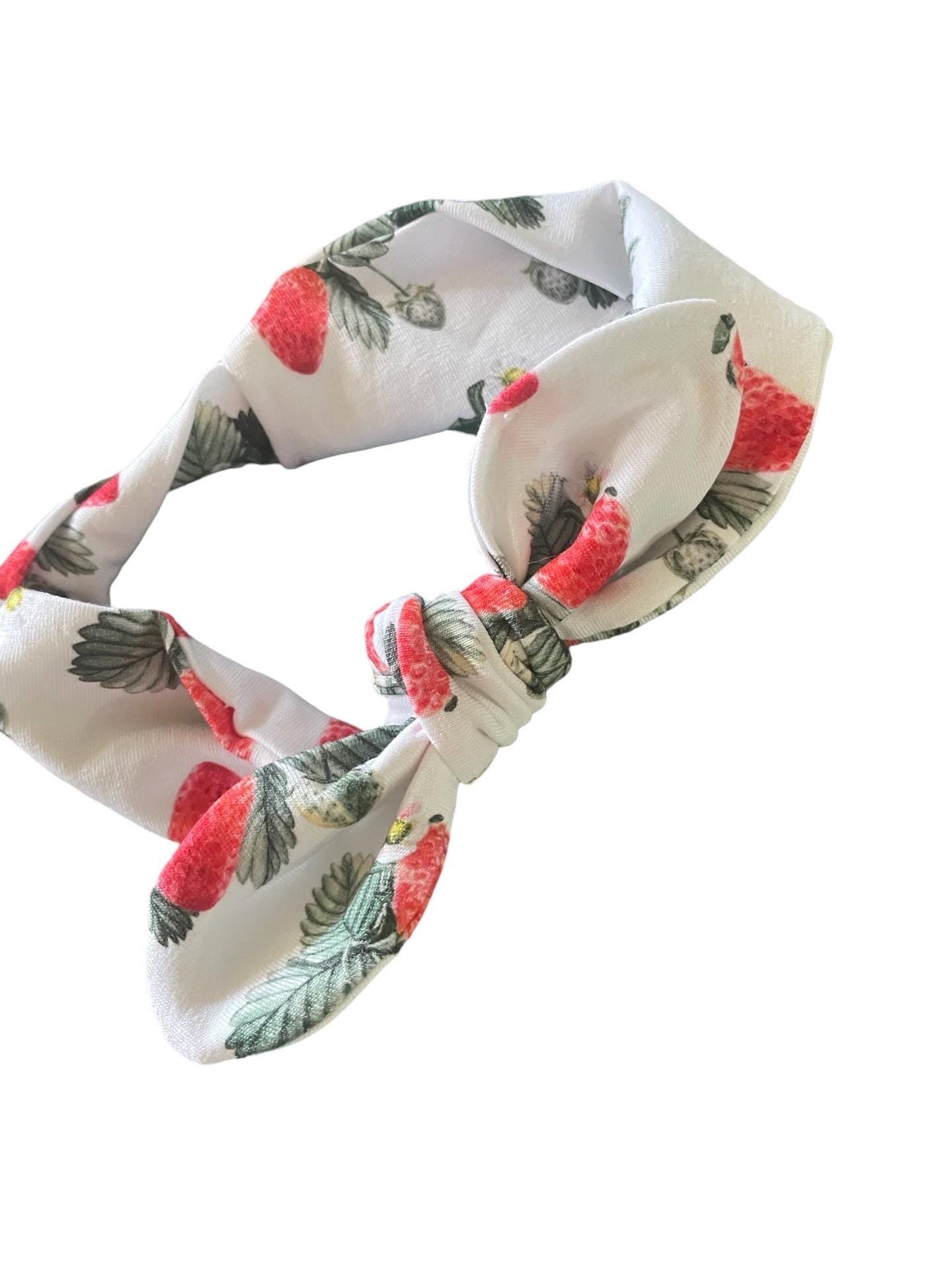 Strawberry Bow Twist bunny headband | Soft And Stylish Spring Hair Accessory