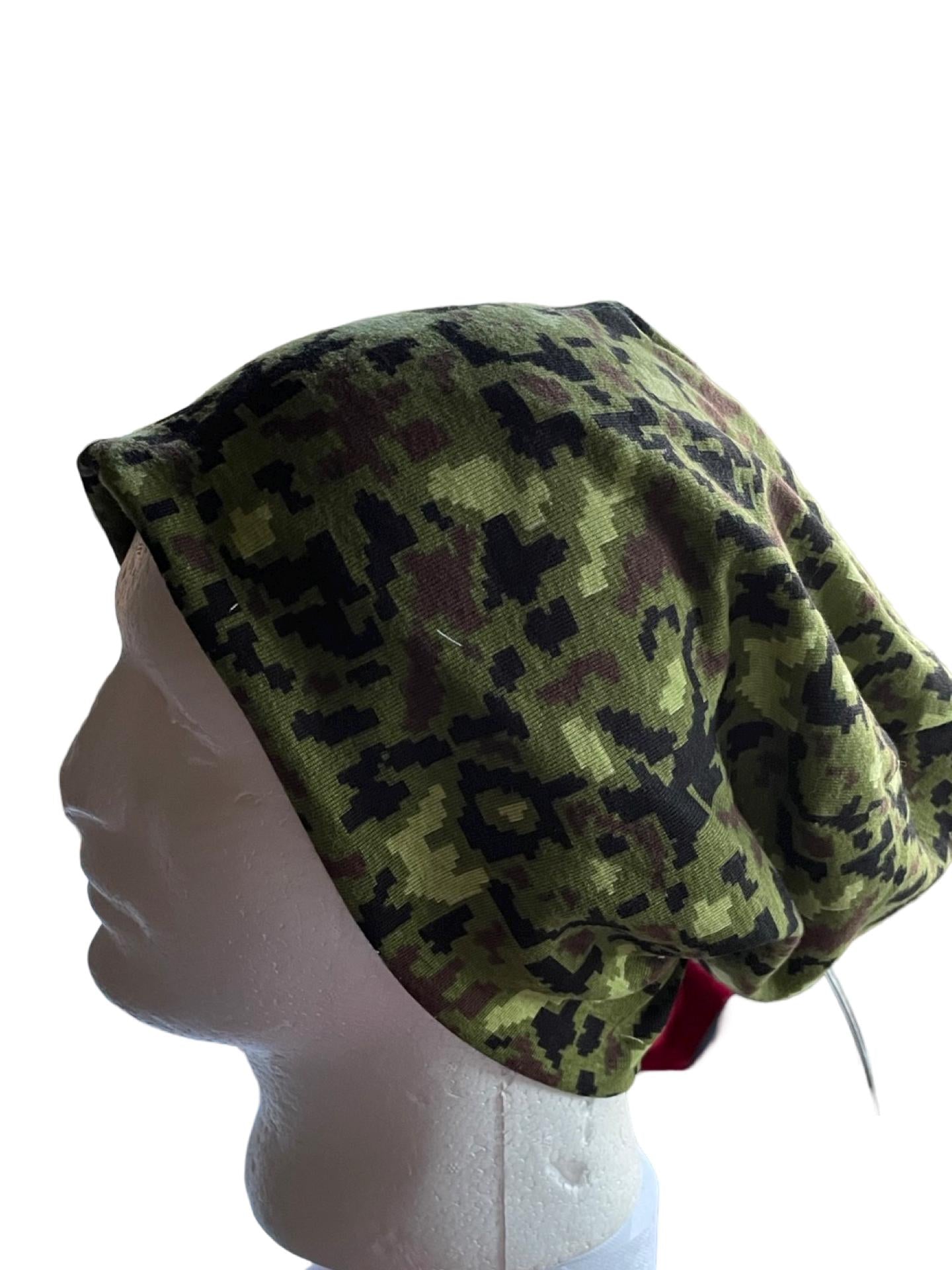 Camo Beanie, Camo Hat Custom, Slouchy Beanie Hat, Gender Neutral Fathers day Gift, Handmade Clothing for Kids and adults, interlocking brick