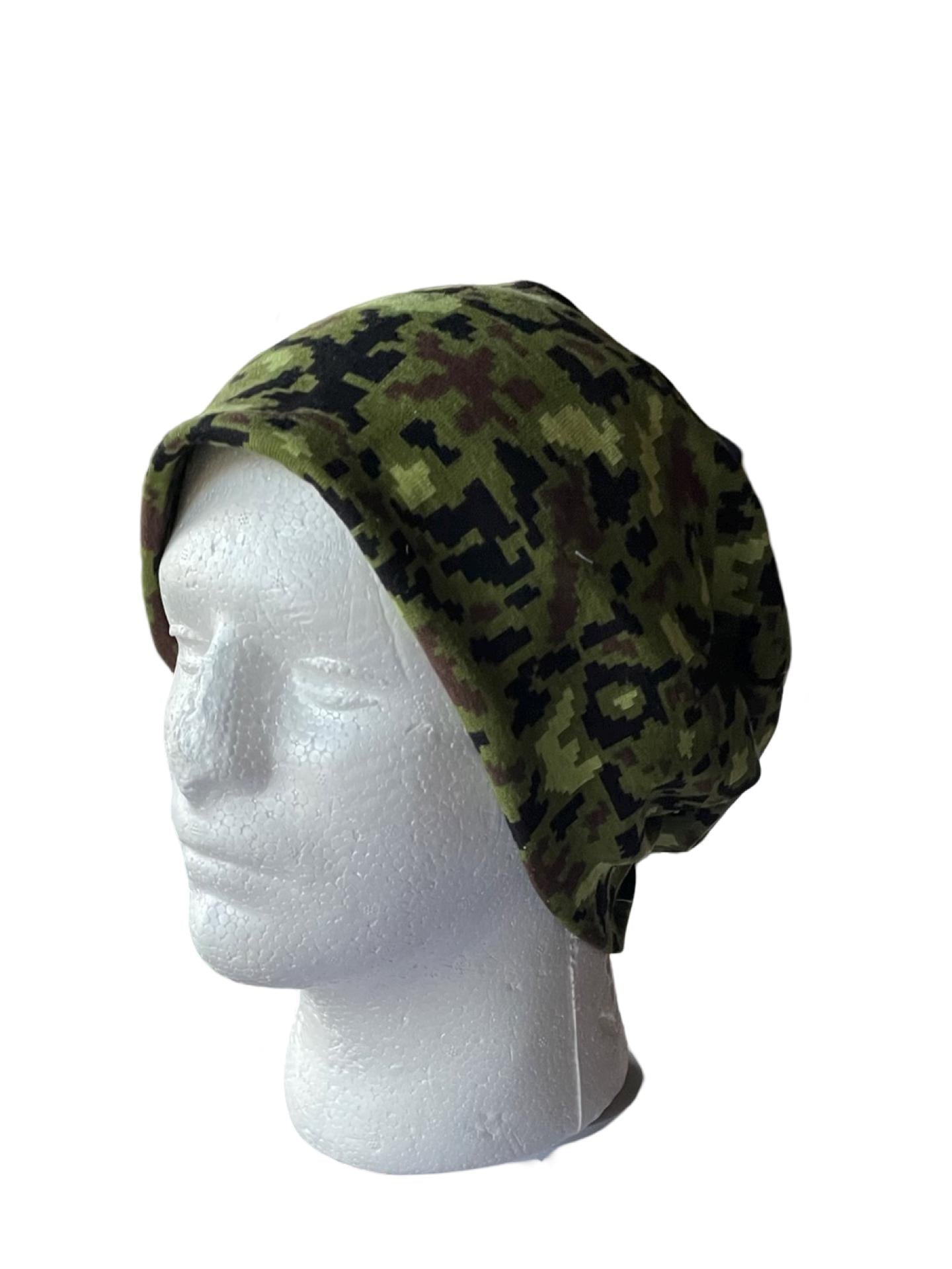 Camo Beanie, Camo Hat Custom, Slouchy Beanie Hat, Gender Neutral Fathers day Gift, Handmade Clothing for Kids and adults, interlocking brick
