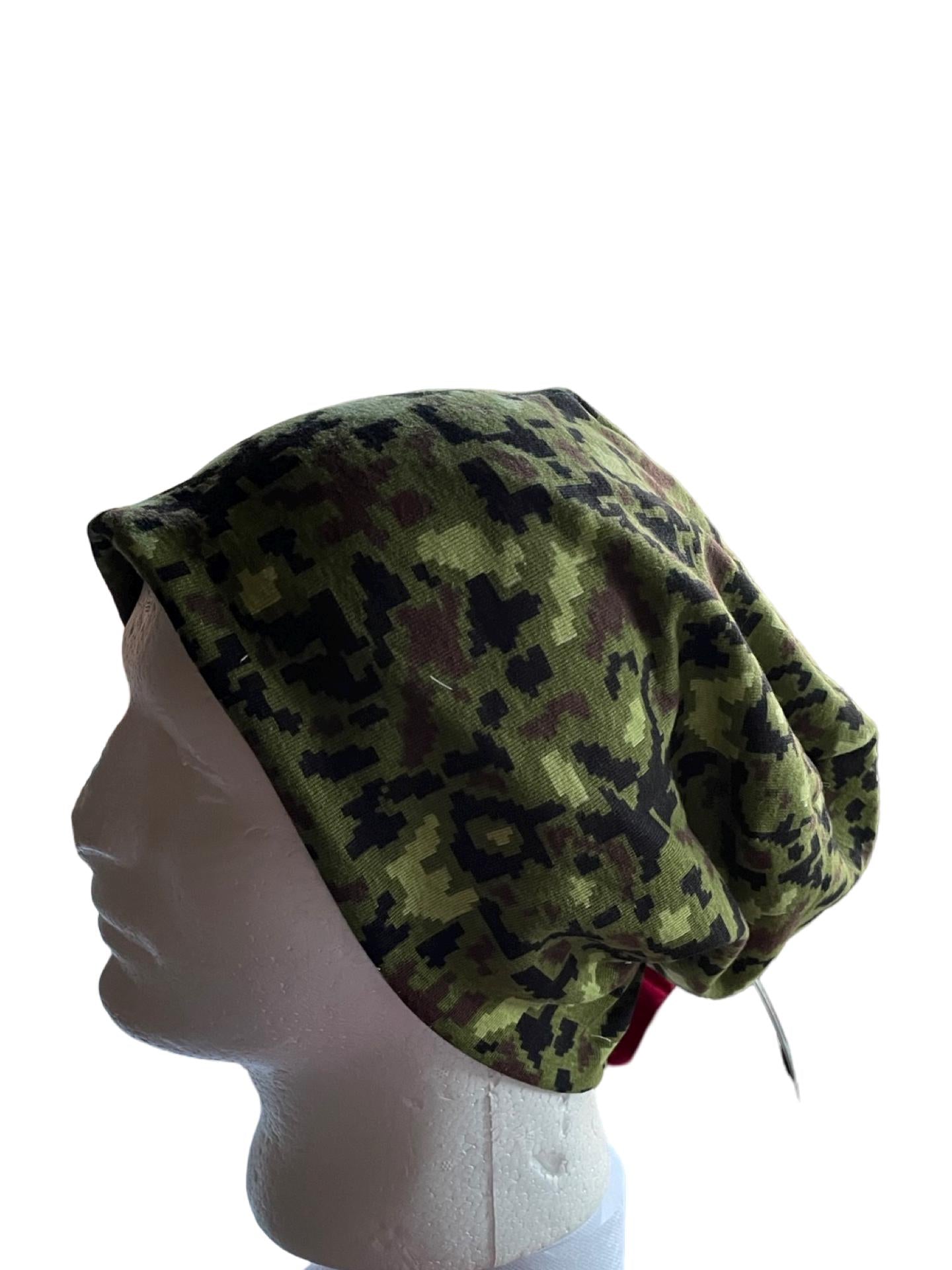 Camo Beanie, Camo Hat Custom, Slouchy Beanie Hat, Gender Neutral Fathers day Gift, Handmade Clothing for Kids and adults, interlocking brick