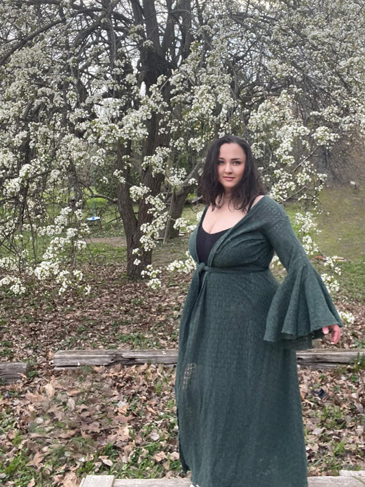 Long kimono robe, duster jacket, dressing gown, cover up, handmade beach rayon kimono, hen-party long sleeve open front robe, plus size