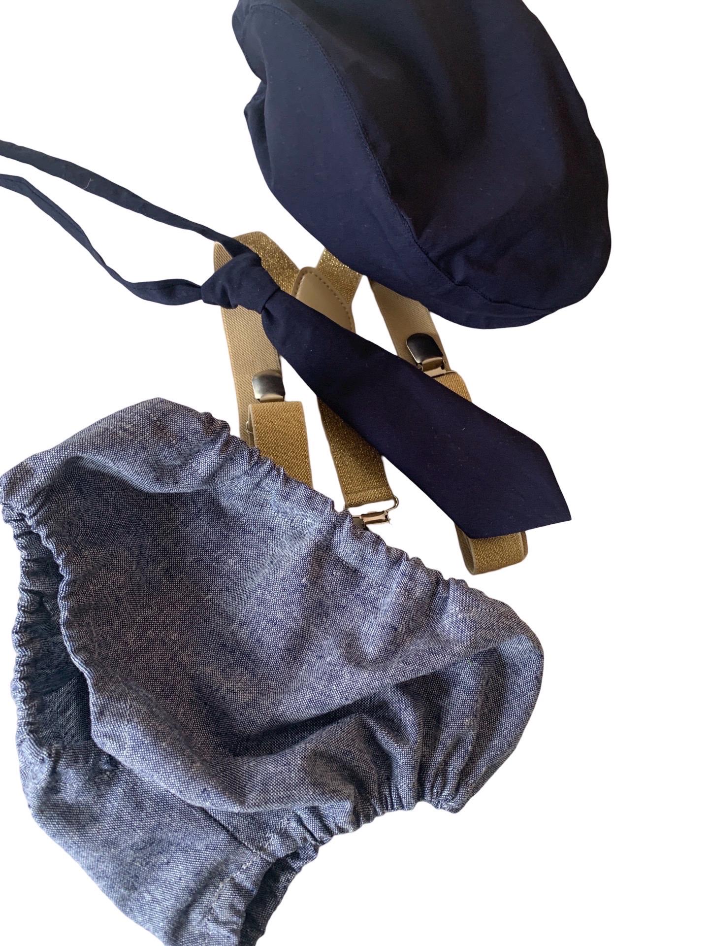 Navy Smash Cake Outfit Boy First Birthday super soft navy cotton Diaper Cover, navy Suspenders and navy bow tie 1st Birthday Photoshoot