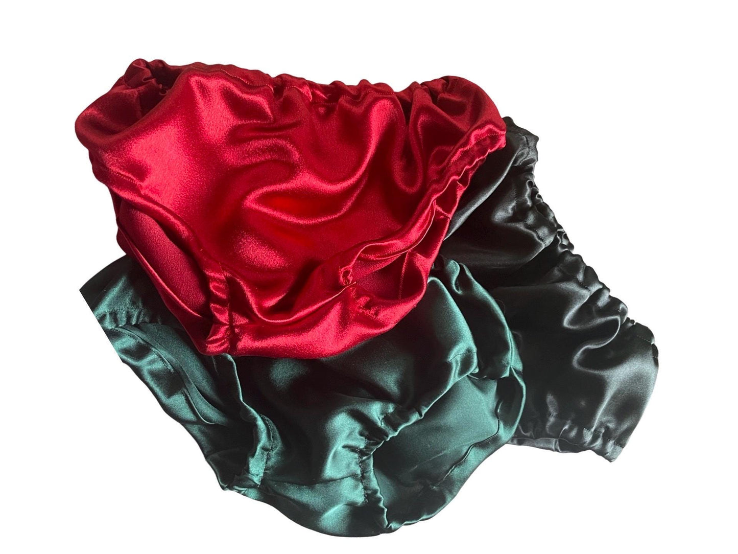 Christmas girl bloomers SET OF 3, satin bloomers, baby bloomers - satin fabric - satin diaper cover- plain diaper cover - satin bottoms