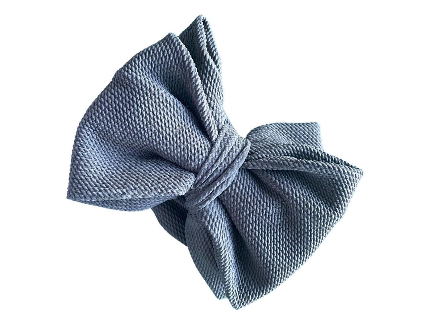 Baby Headband Bow, Waffle fabric bow with soft stretchy waffle headband