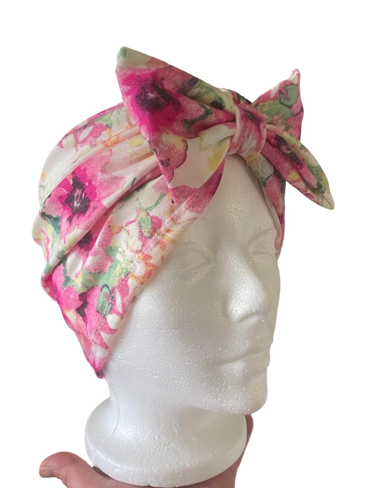 SUMMER Floral Turban |Headwrap|boho| chemo gift| bonnet | chemo hat |alopecia cap |pre tied