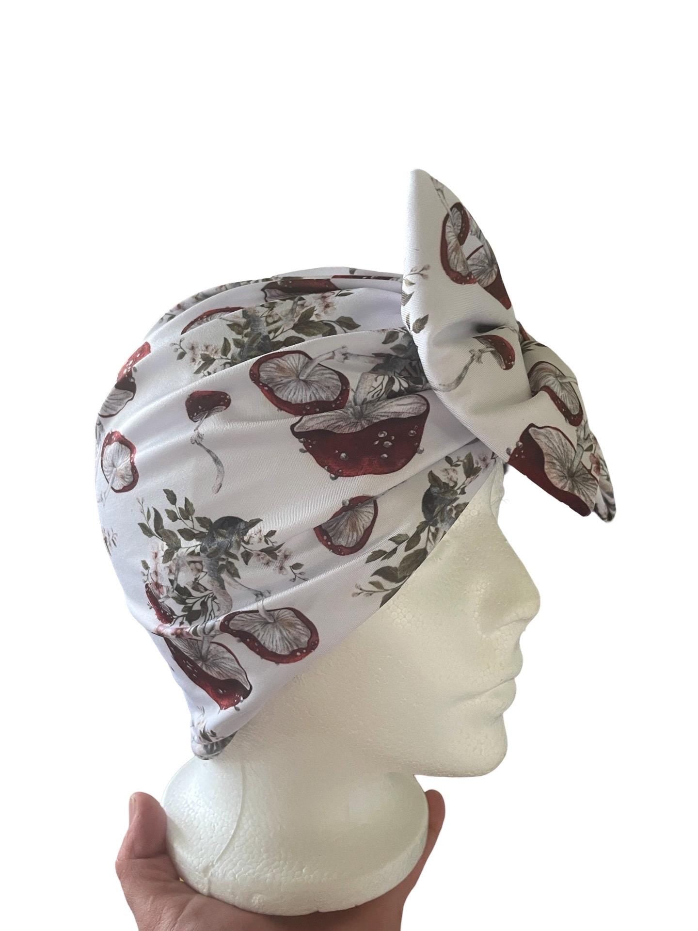 SUMMER Mushroom Turban |Headwrap|boho| chemo gift| bonnet | chemo hat |alopecia cap |pre tied