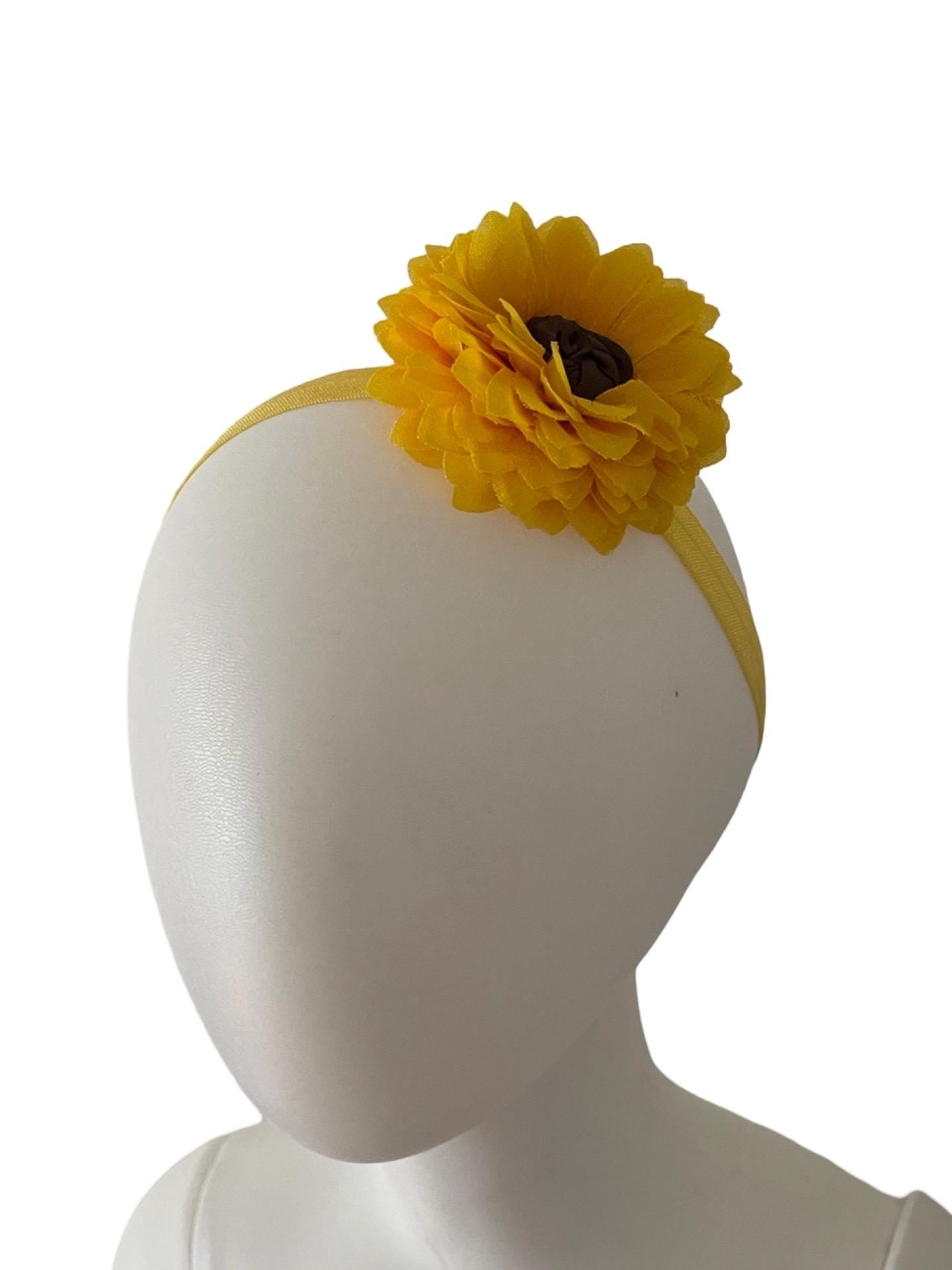 Sunflower headband, baby sunflower headband, sunflower baby headband, yellow flower headband, yellow baby headband, summer baby headband