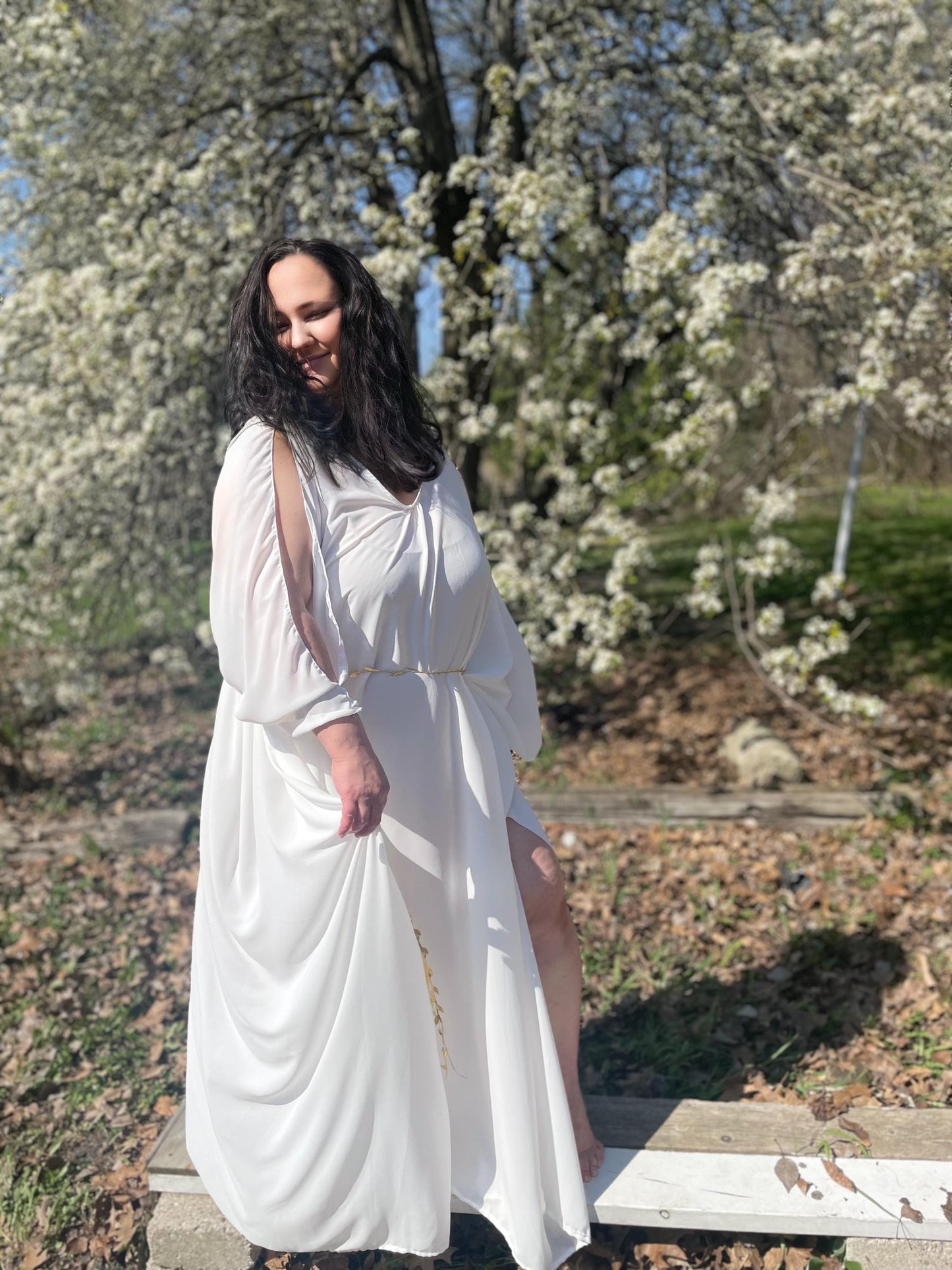 Long Summer Dress, Boho Dress, Wedding Dress, Goddess Dress, Bridesmaid Dress, Slit Summer Dress, Beach Dress, Gift for her