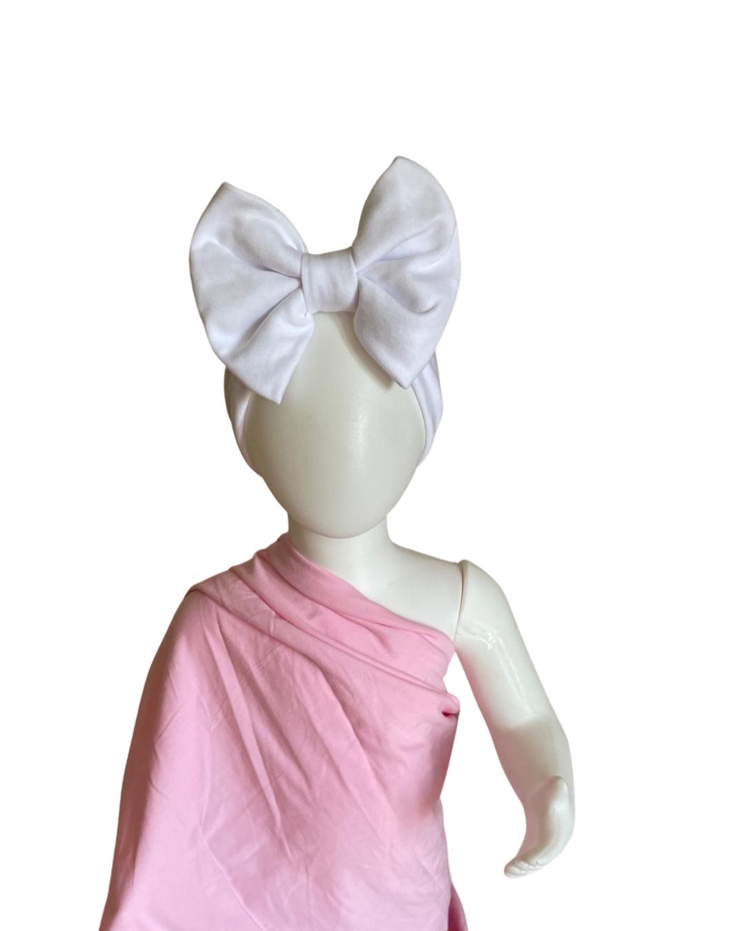 Baby Headband Bow, Soft jersey cotton fabric bow with soft stretchy cotton jersey band.