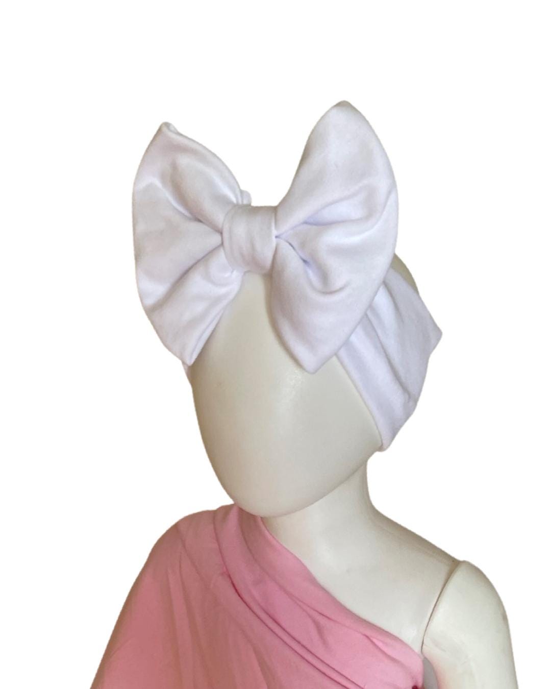Baby Headband Bow, Soft jersey cotton fabric bow with soft stretchy cotton jersey band.