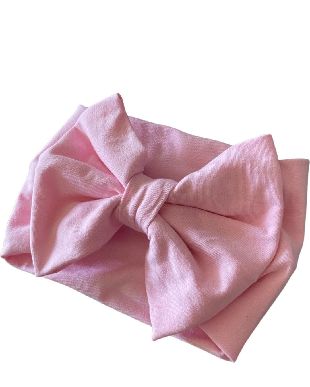 Baby Headband Bow, Soft jersey cotton fabric bow with soft stretchy cotton jersey band.