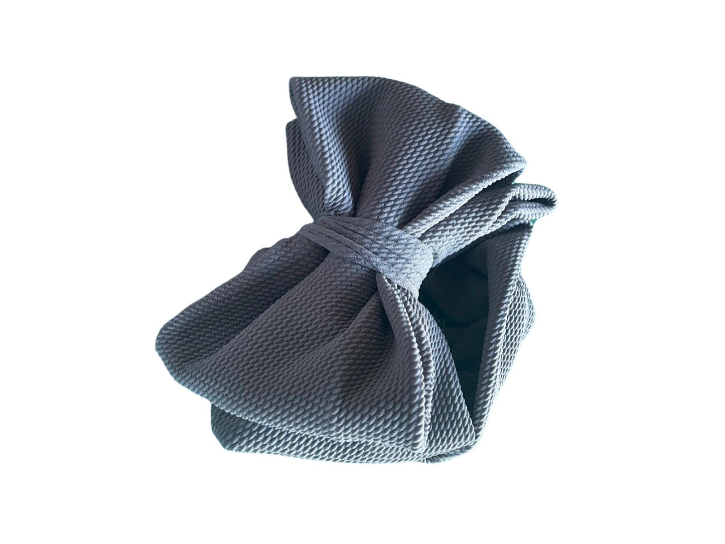 Baby Headband Bow, Waffle fabric bow with soft stretchy waffle headband