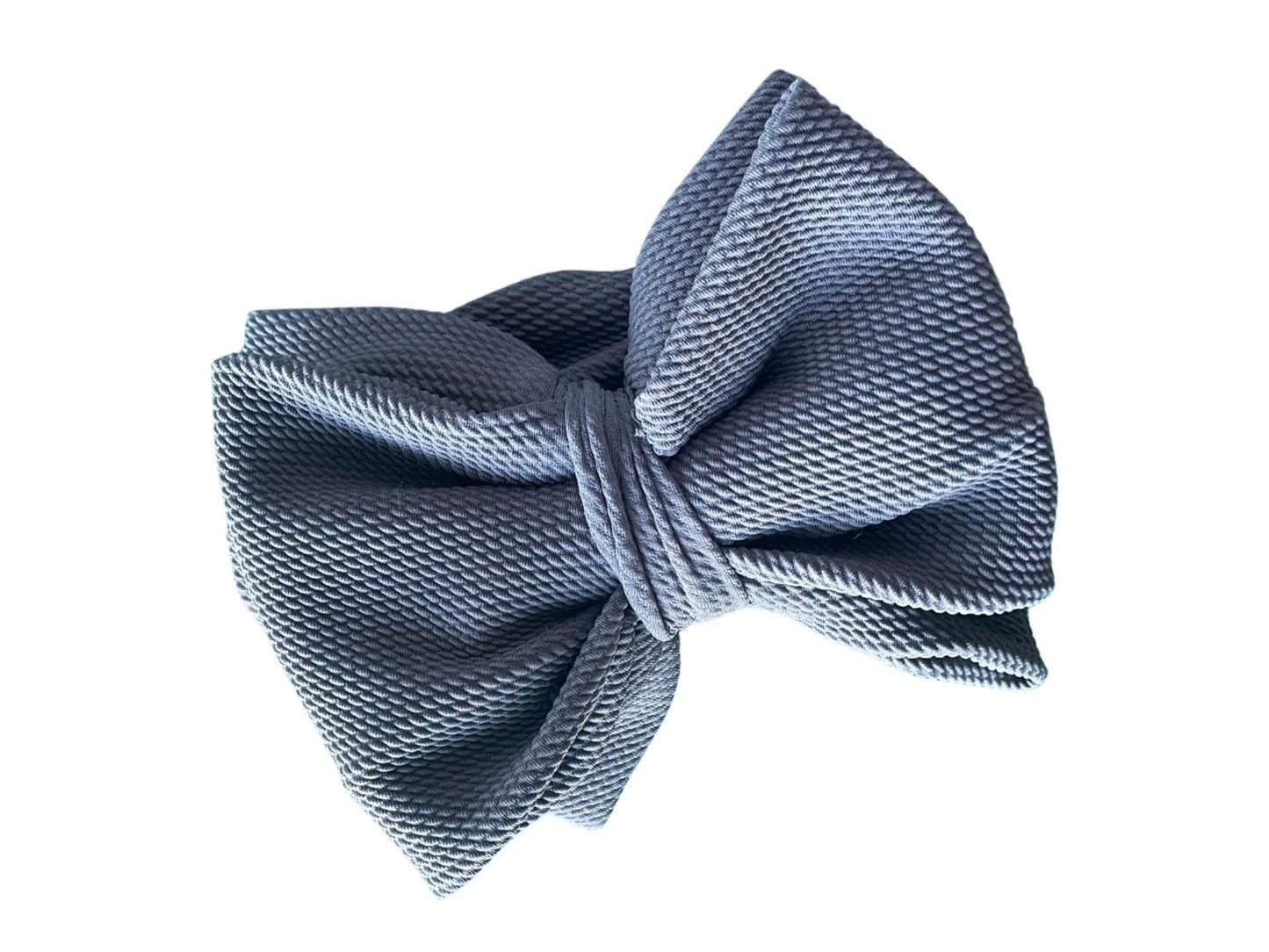 Baby Headband Bow, Waffle fabric bow with soft stretchy waffle headband