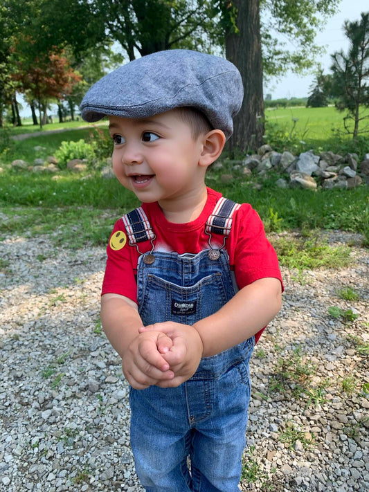 Newsboy Flat cap HAT for Newborn Sitter Toddler baby (driving drivers golf paper boy hat)