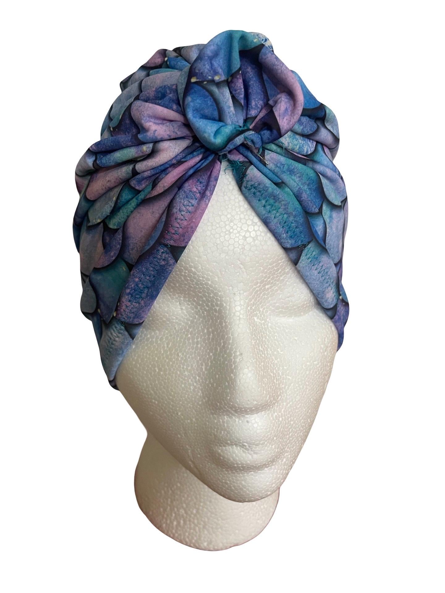 Mermaid Scale Turban | Swim Headwrap for Girls and adults| waterproof swim cap