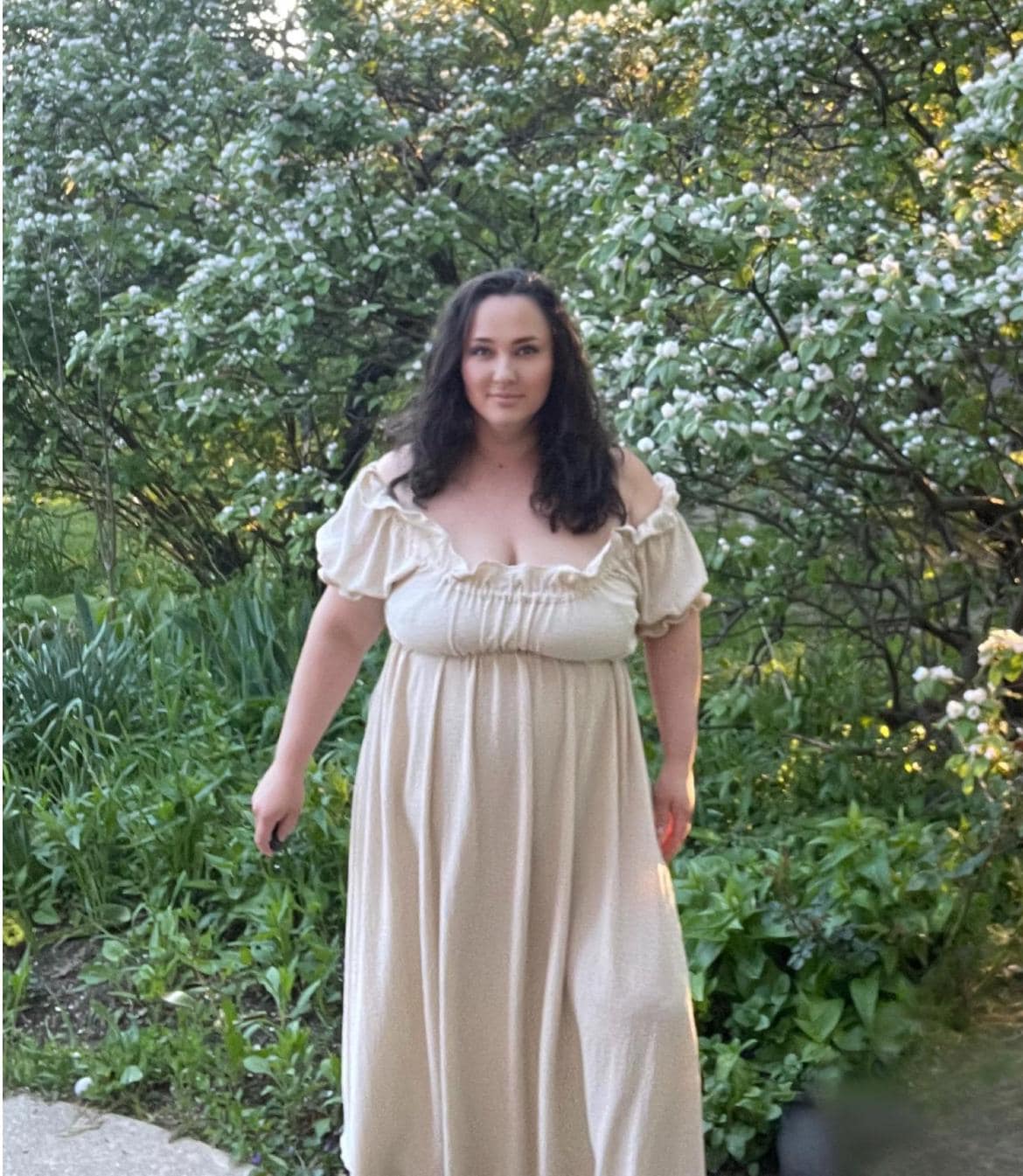Regency Gown - Crinkled knit long dress - 1800s gown - Vintage Style Gown - Puckered Dress Full Length- choose your colour