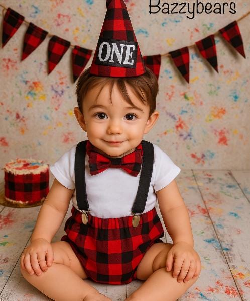 Lumberjack Diaper Cover, Buffalo Plaid First Birthday Outfit, Wild One Cake Smash, First Birthday Boy