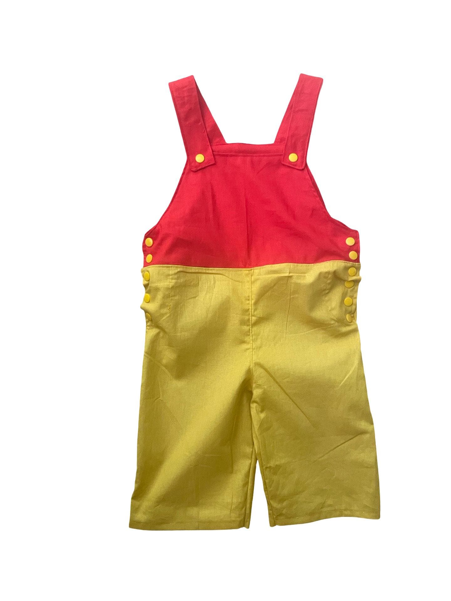 First birthday outfit, 1st birthday outfit, cake smash overalls, cake smash outfit, dungarees, honey overalls/ outfit, red yellow overalls
