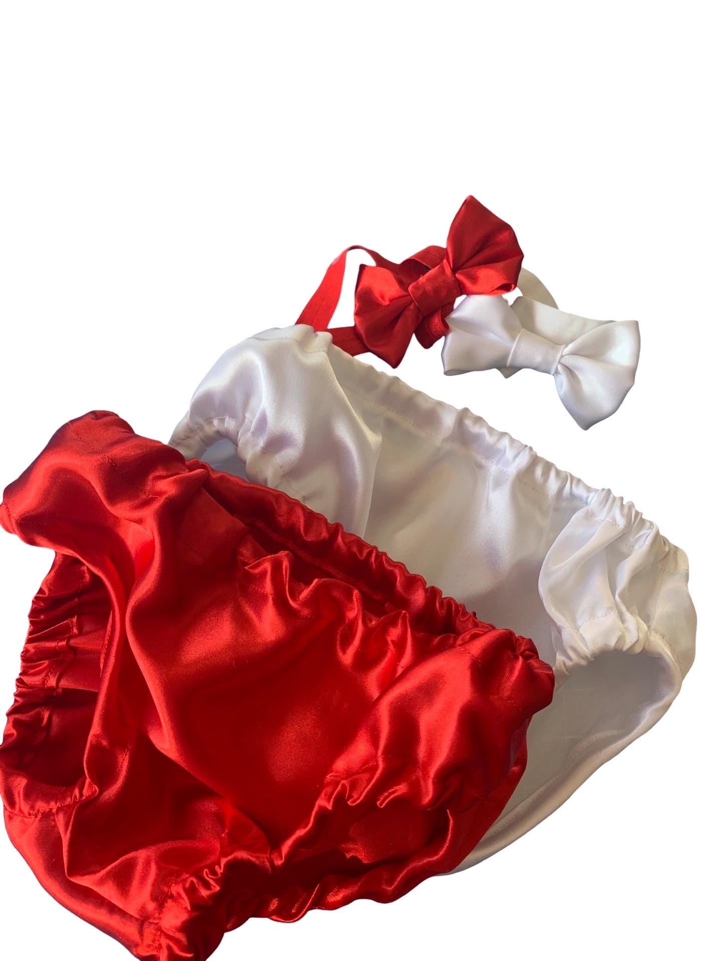 Christmas girl bloomers SET OF 2, satin bloomers, baby bloomers - satin fabric - satin diaper cover- plain diaper cover - satin bottoms bows